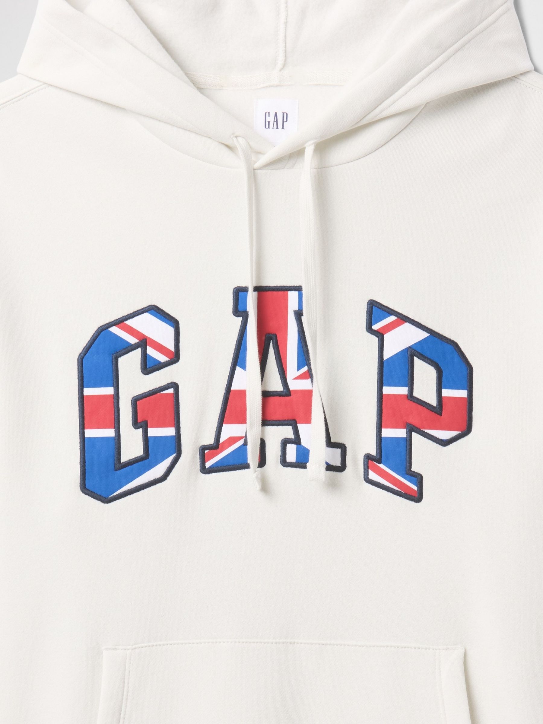 White Union Jack Logo Fleece-Lined Hoodie - Image 5 of 5