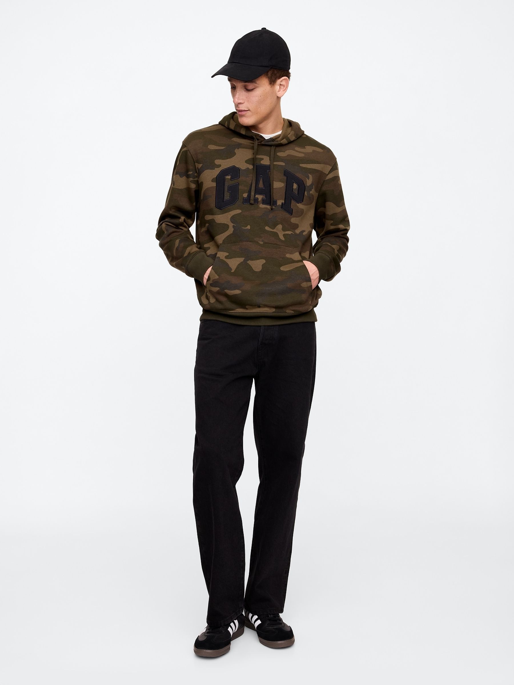 Brown Camo Pullover Arch Logo Hoodie - Image 3 of 5