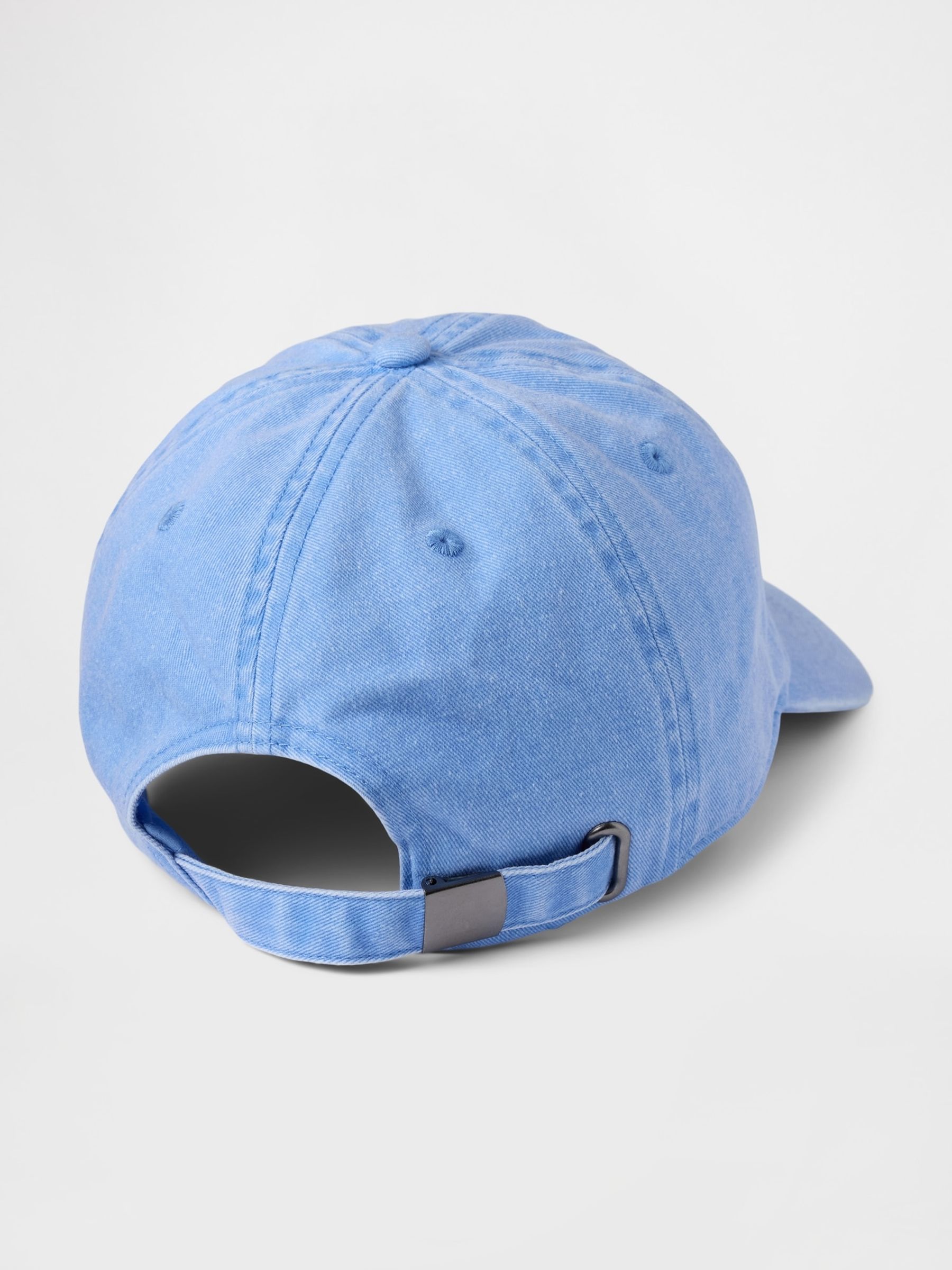 Blue Adult 100% Cotton Logo Baseball Cap - Image 2 of 2 Blue Adult 100% Cotton Logo Baseball Cap - Image 2 of 2