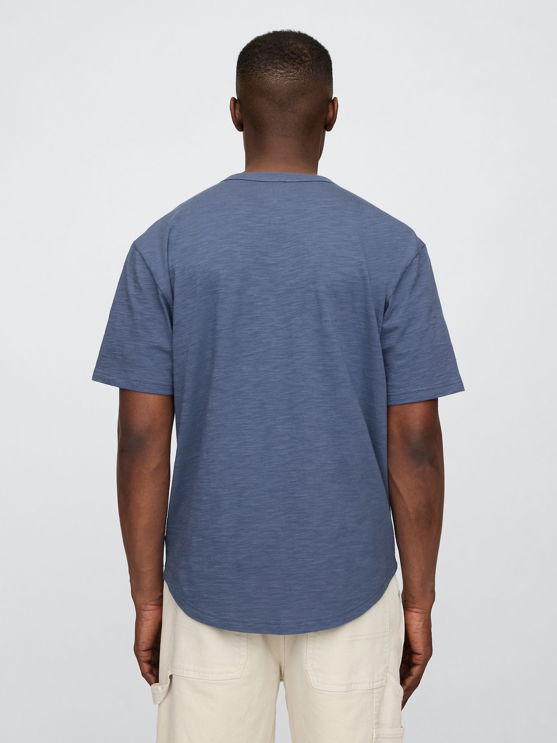 Blue Short Sleeve Henley T-Shirt - Image 2 of 5