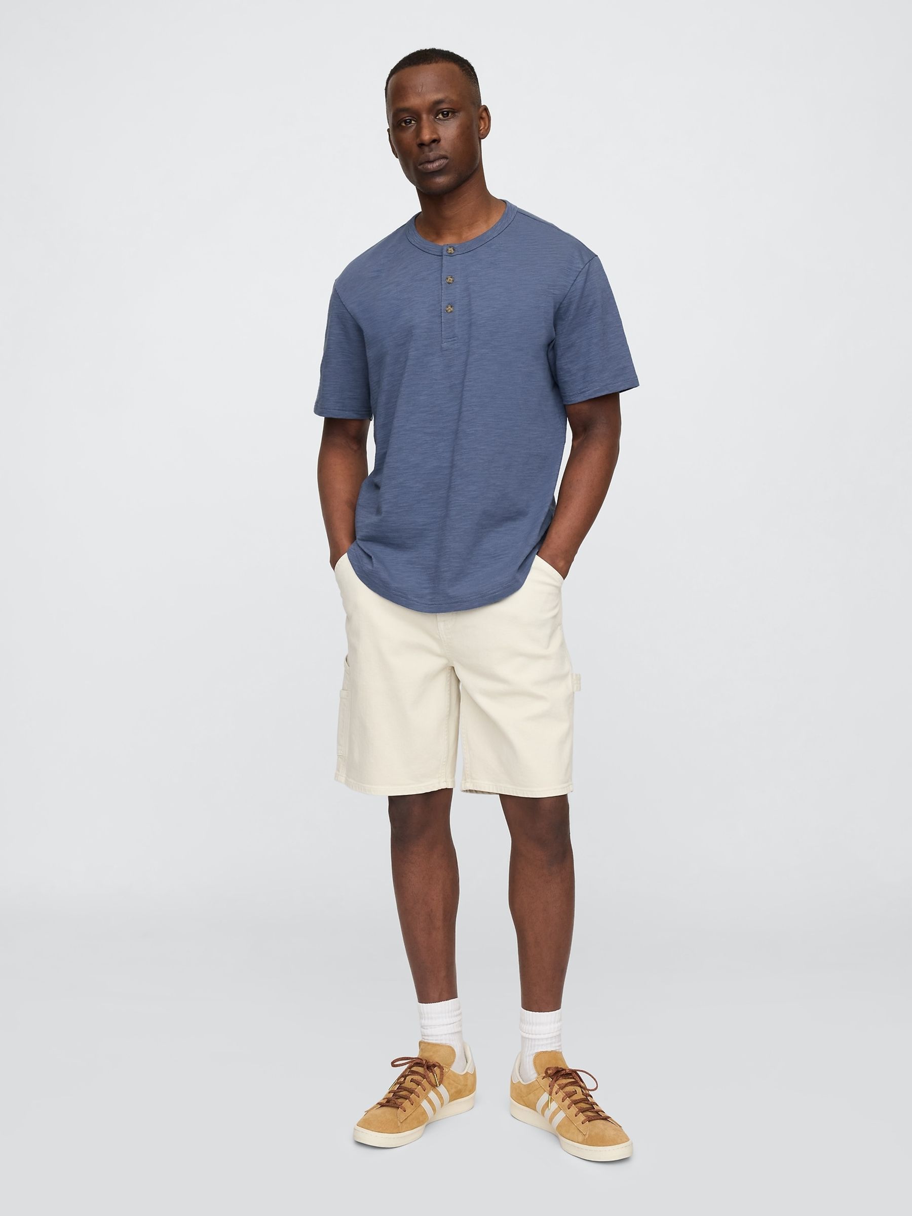 Blue Short Sleeve Henley T-Shirt - Image 3 of 5