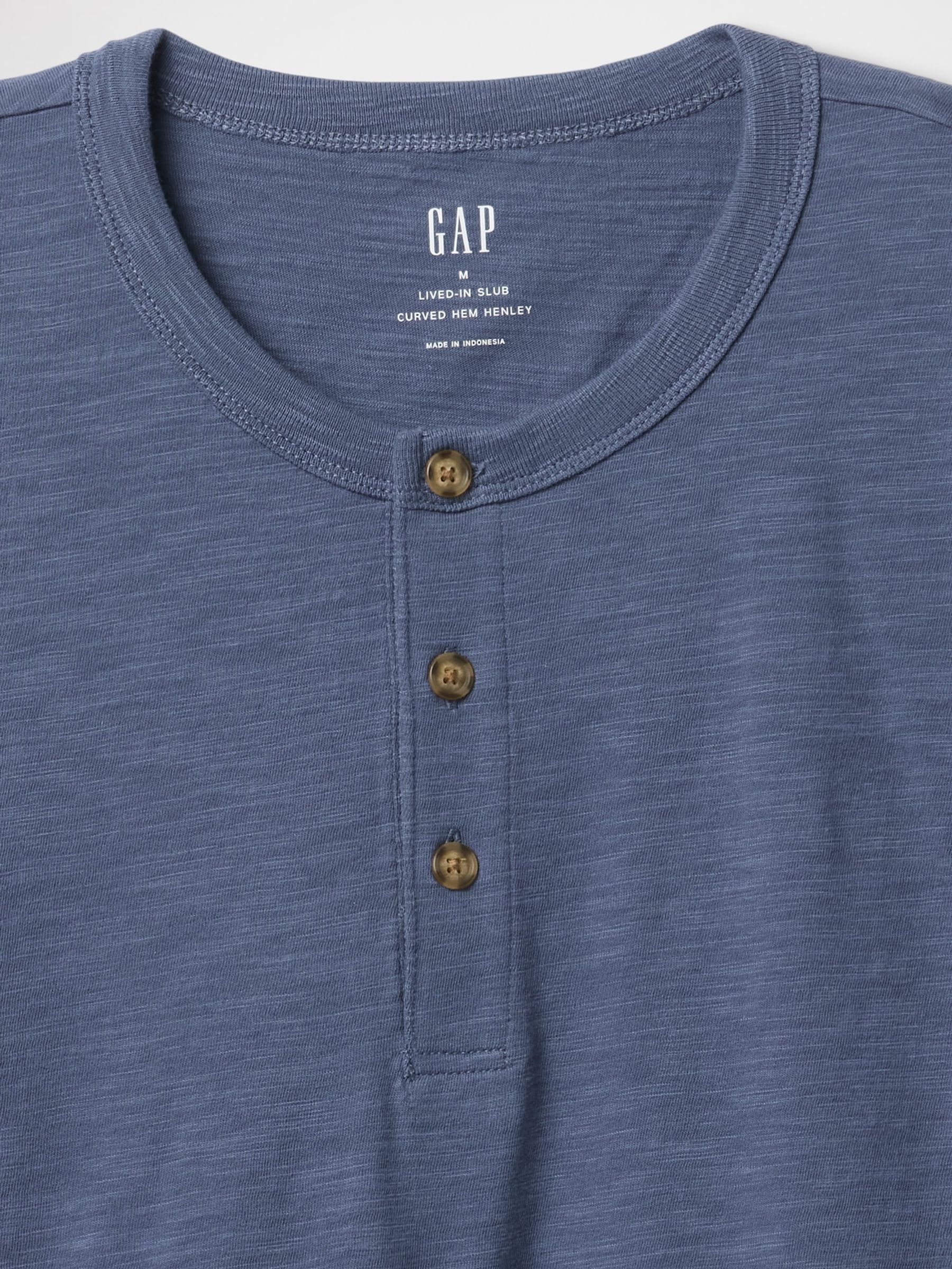 Blue Short Sleeve Henley T-Shirt - Image 5 of 5