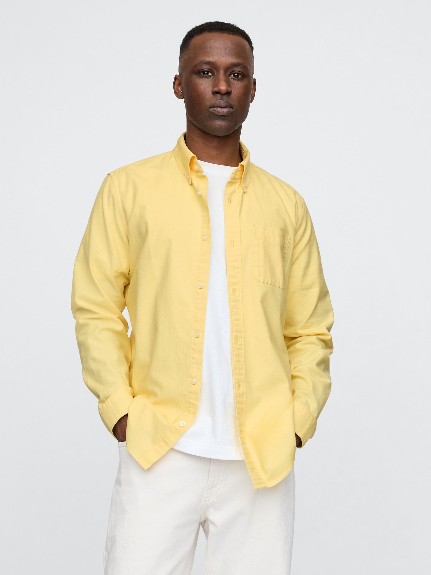 Yellow Classic Oxford Shirt In Standard Fit - Image 1 of 5