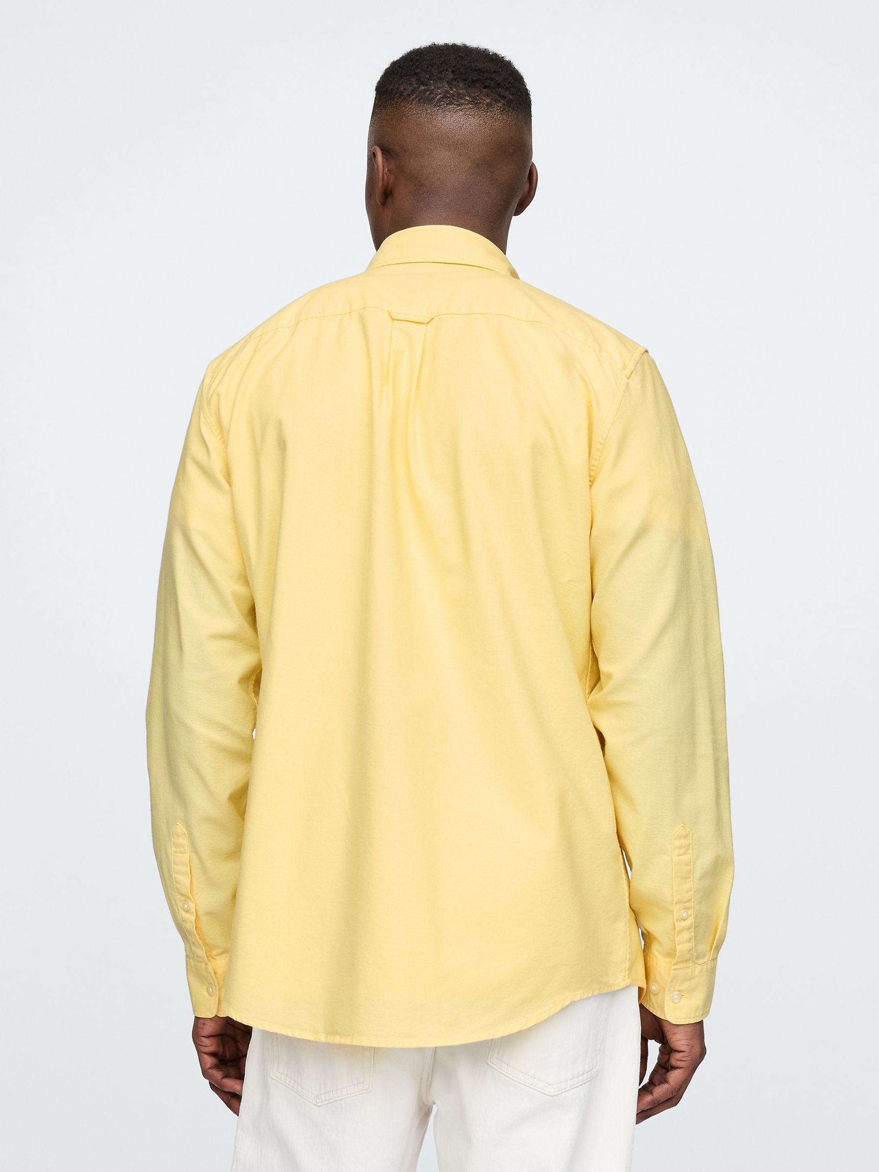 Yellow Classic Oxford Shirt In Standard Fit - Image 2 of 5