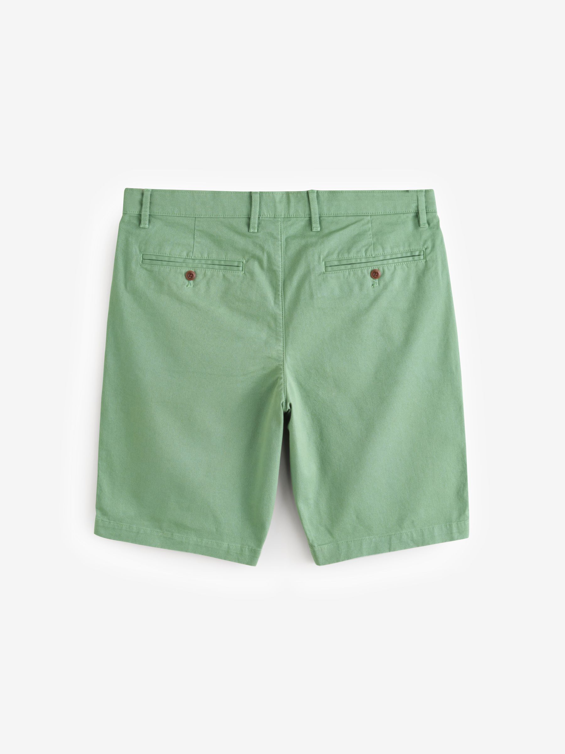 Green Cotton Blend 10 Inch Skinny Fit Modern Chino Shorts - Image 2 of 5