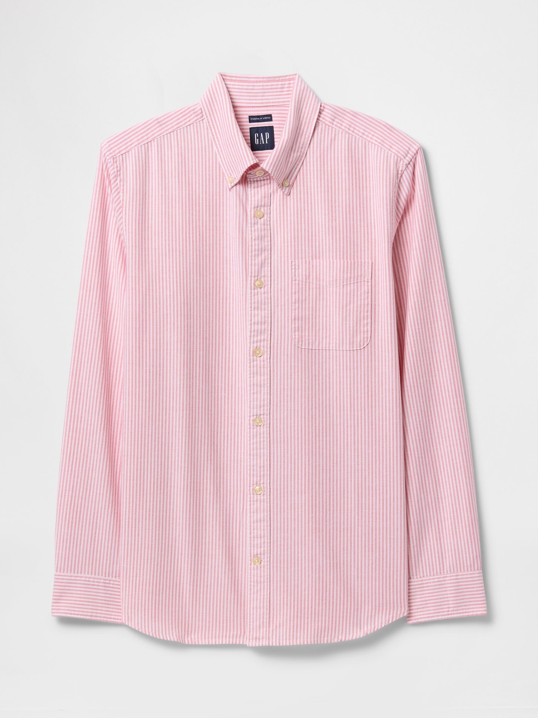 Red Stripe Regular Fit Long Sleeve Oxford Shirt - Image 5 of 5
