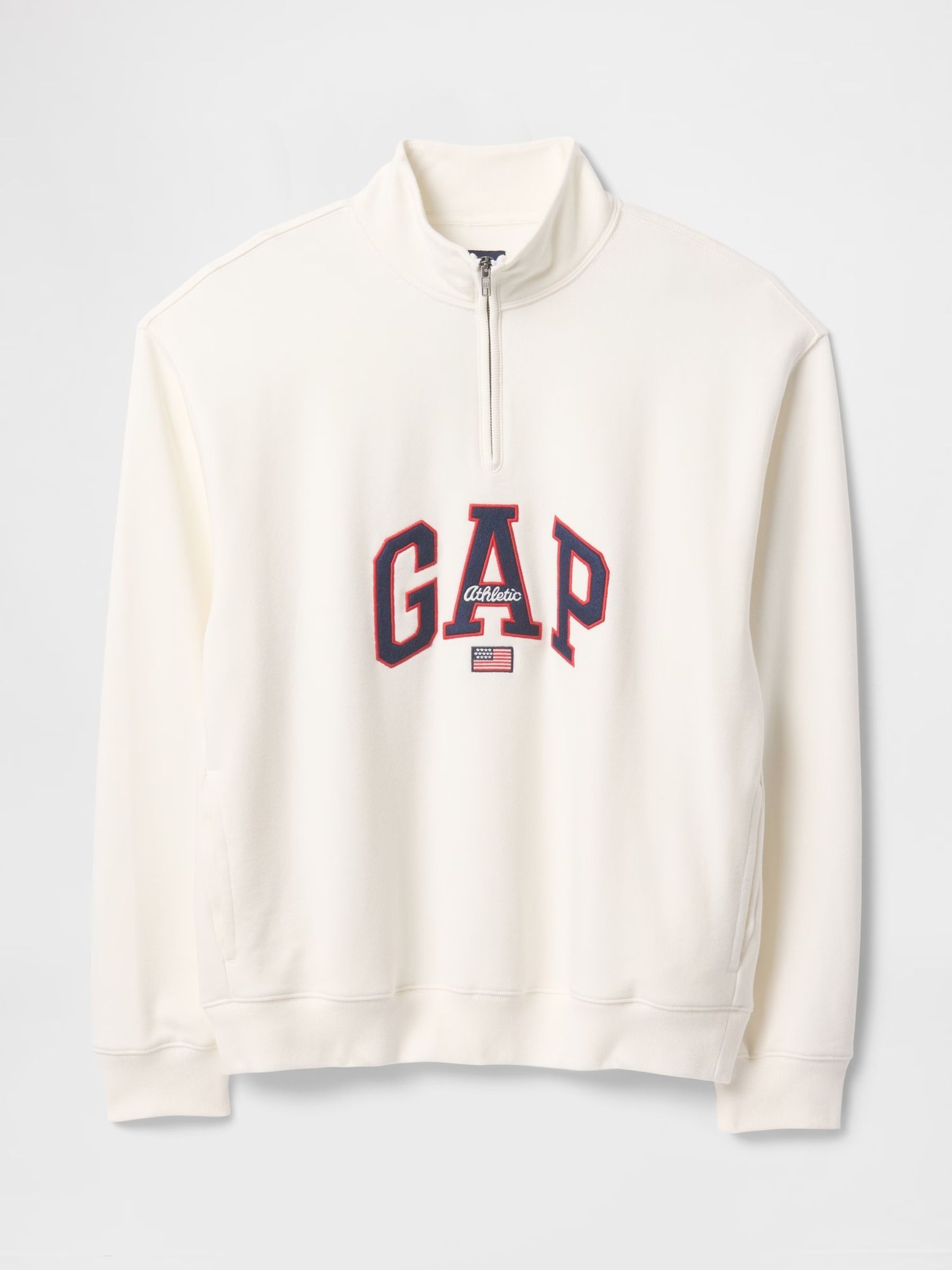 White Logo Heavyweight Quarter-Zip Sweatshirt - Image 4 of 5