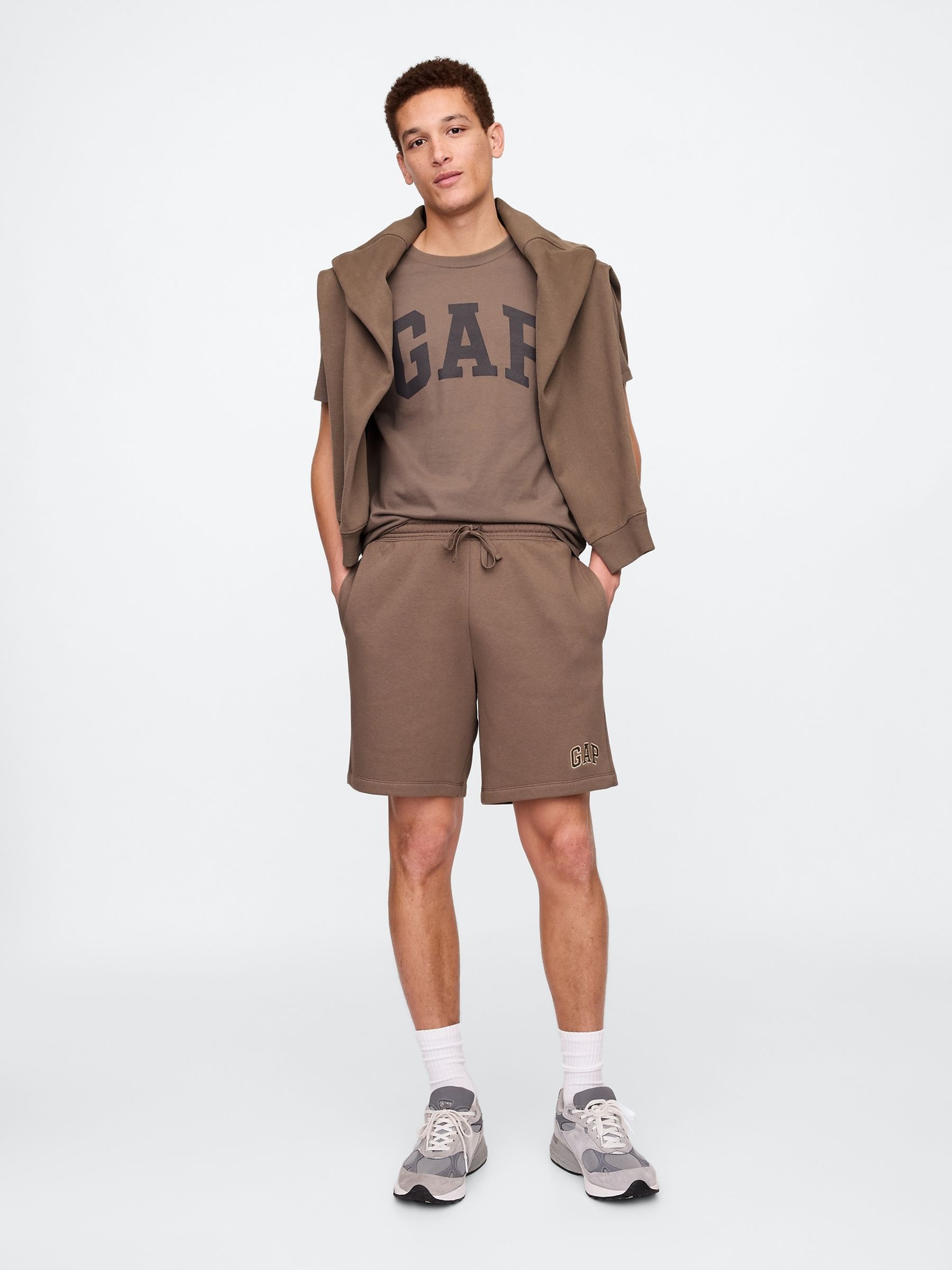 Brown Pull On Logo Shorts - Image 2 of 4