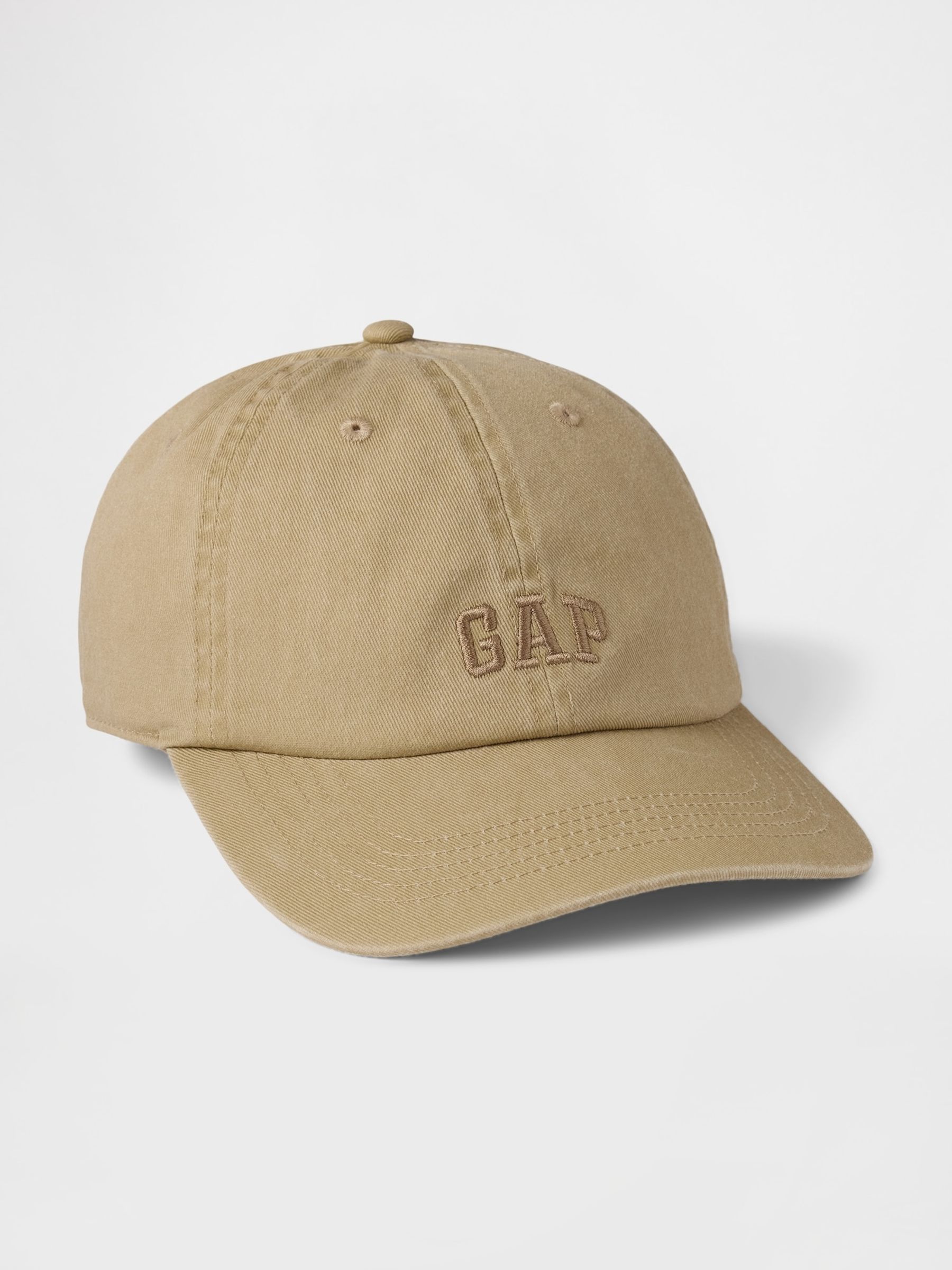 Beige Adult 100% Cotton Logo Baseball Cap - Image 1 of 2