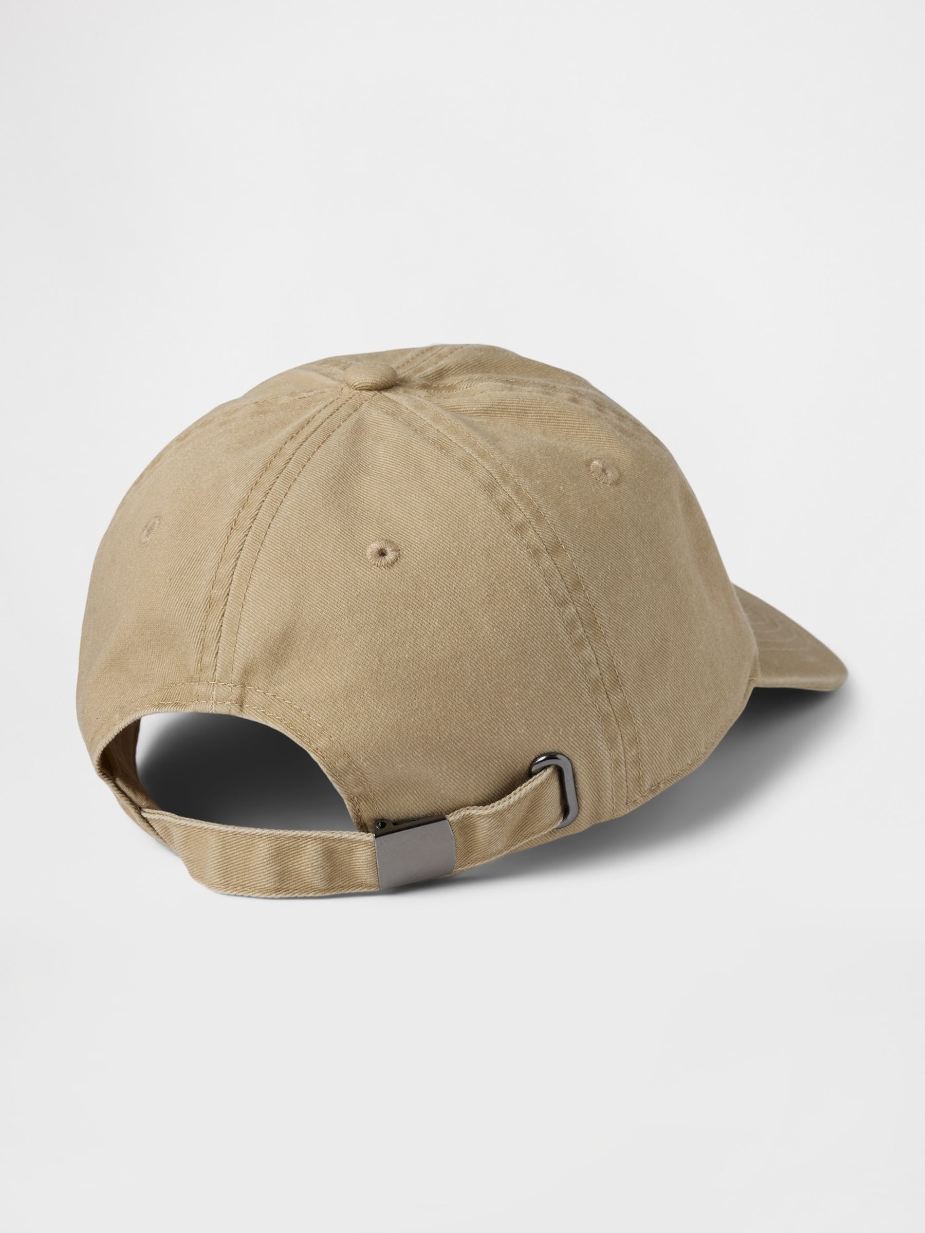 Beige Adult 100% Cotton Logo Baseball Cap - Image 2 of 2