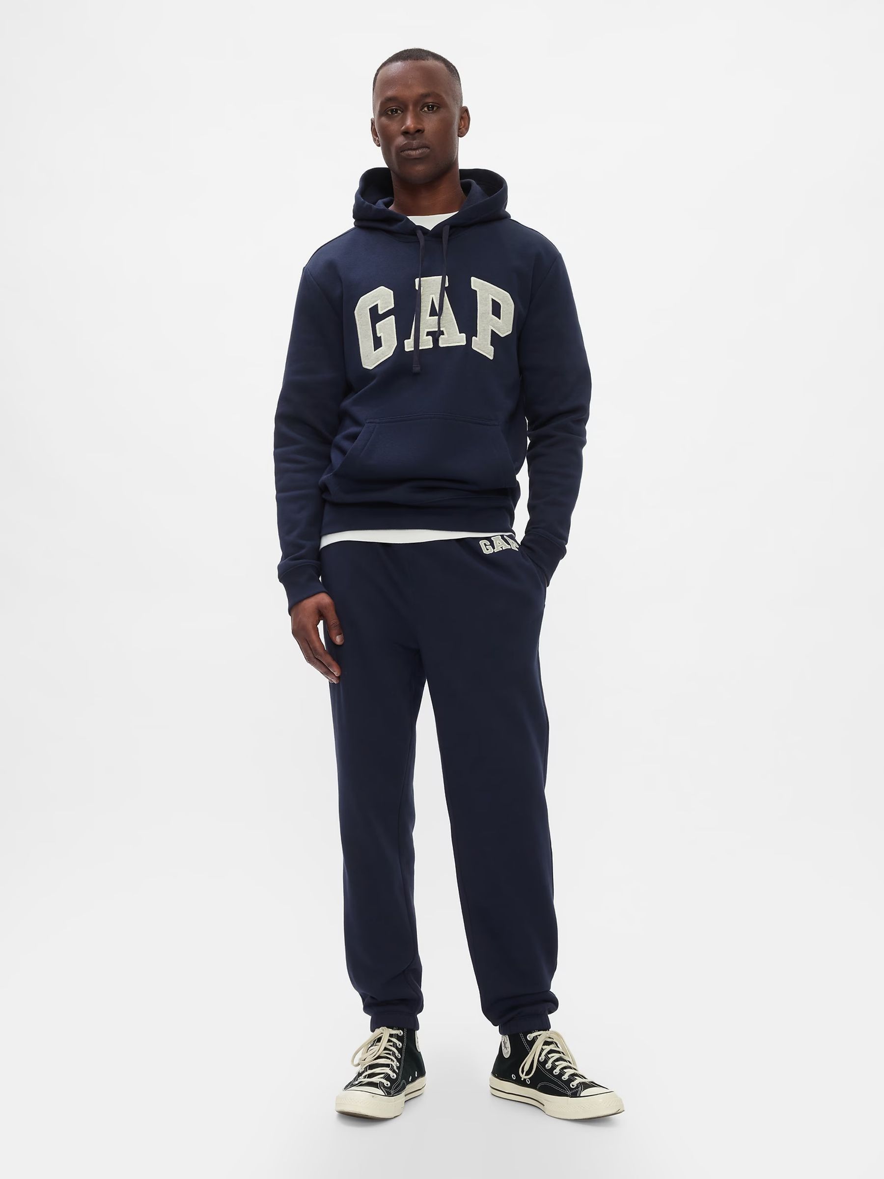 Navy Blue Logo Fleece-Lined Joggers - Image 1 of 4