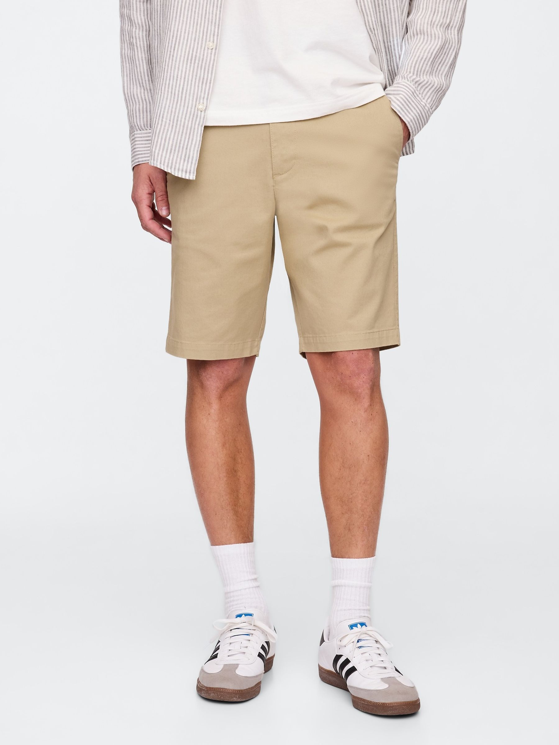 Brown 10" Modern Chino Shorts Skinny Fit - Image 1 of 5
