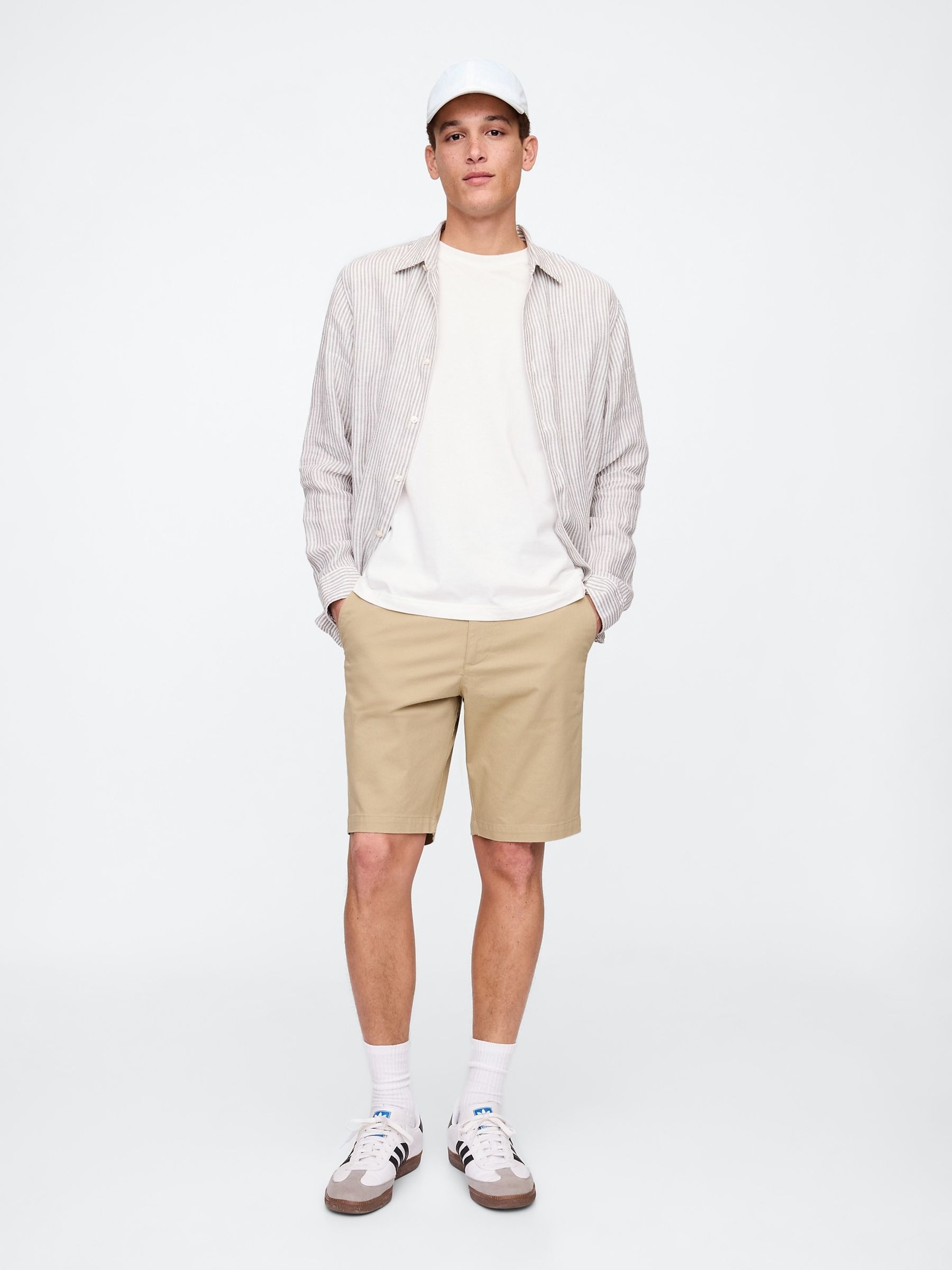 Brown 10" Modern Chino Shorts Skinny Fit - Image 4 of 5