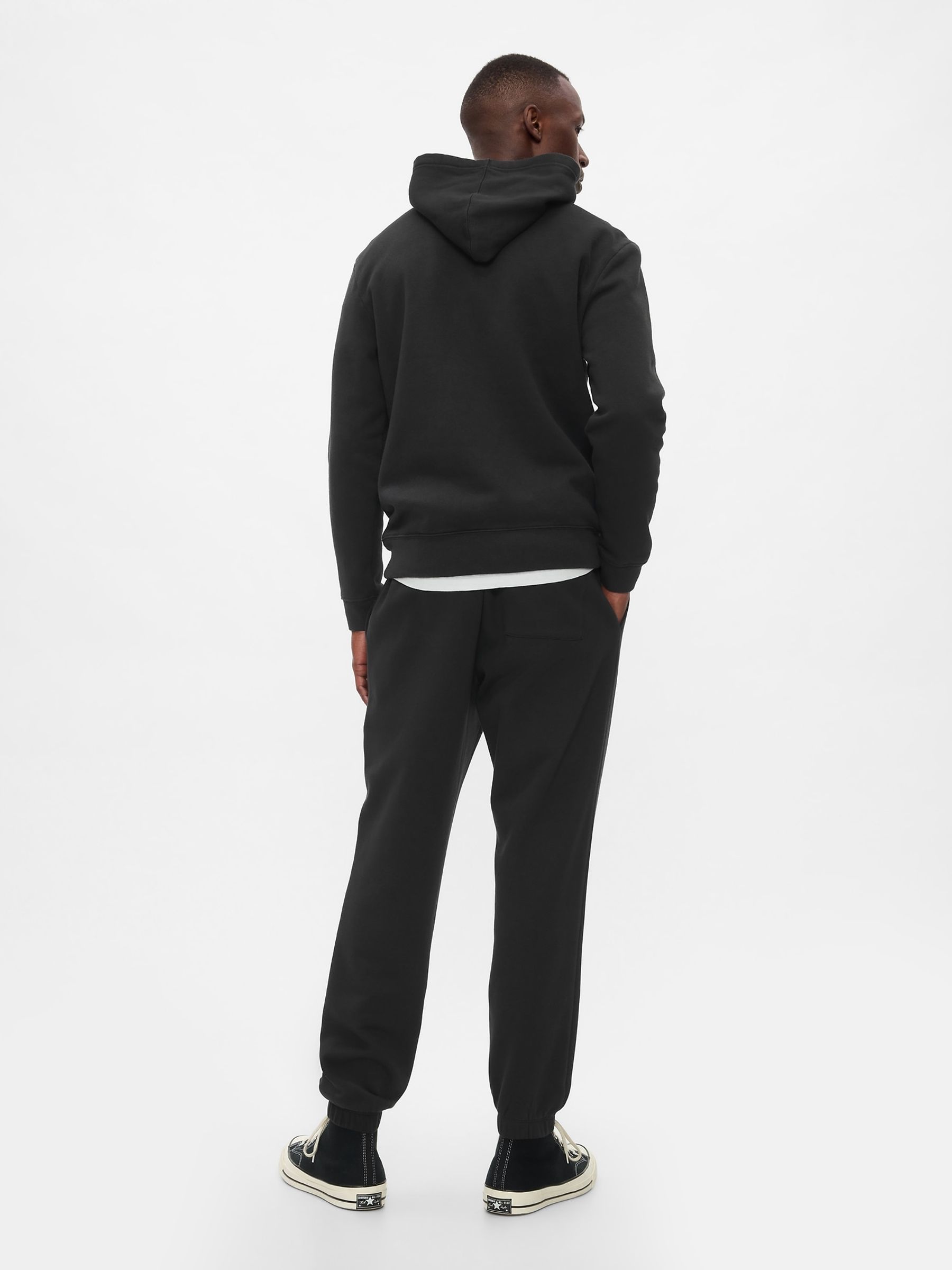 Black Logo Fleece-Lined Joggers - Image 2 of 4