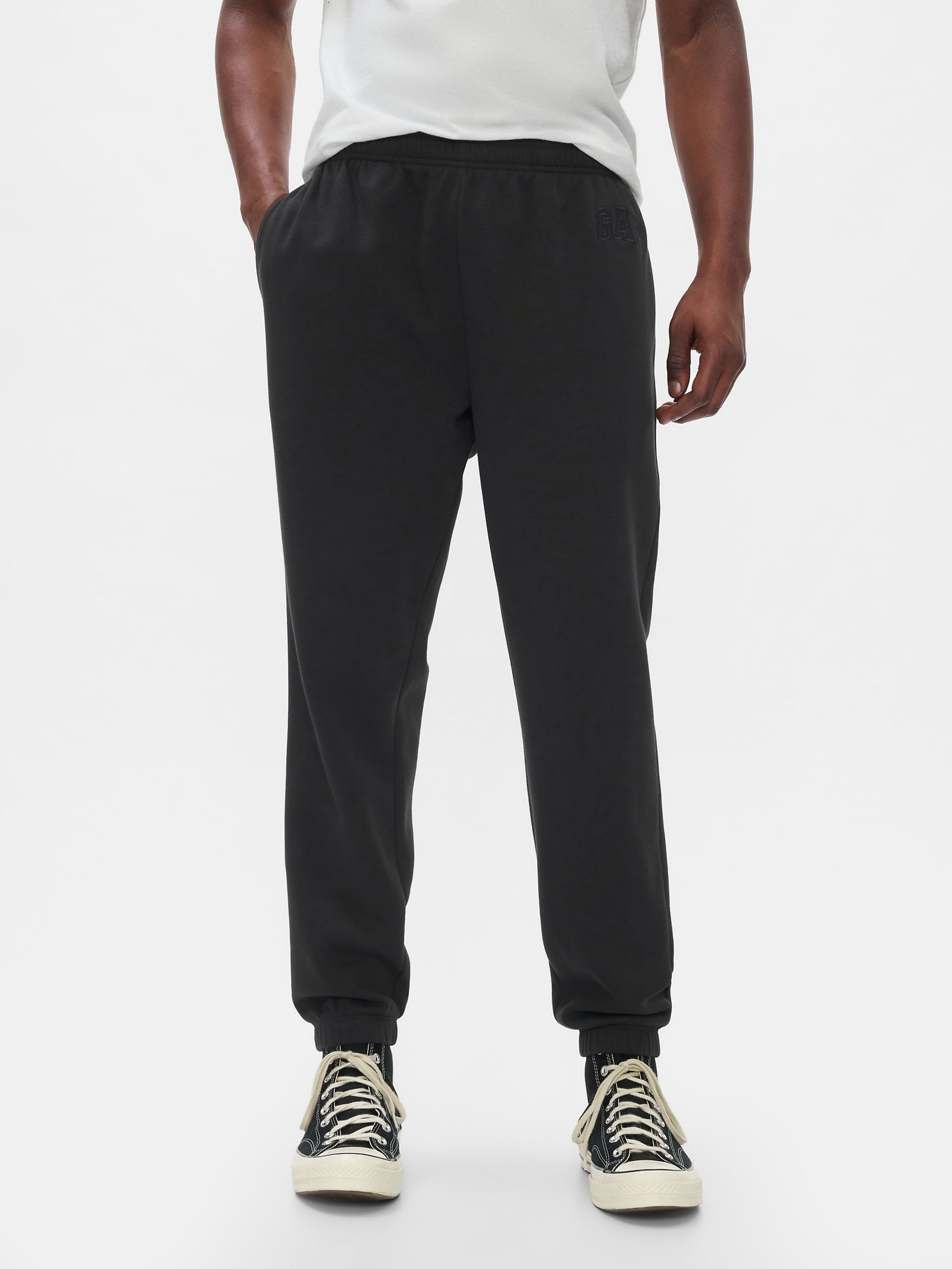 Black Logo Fleece-Lined Joggers - Image 3 of 4