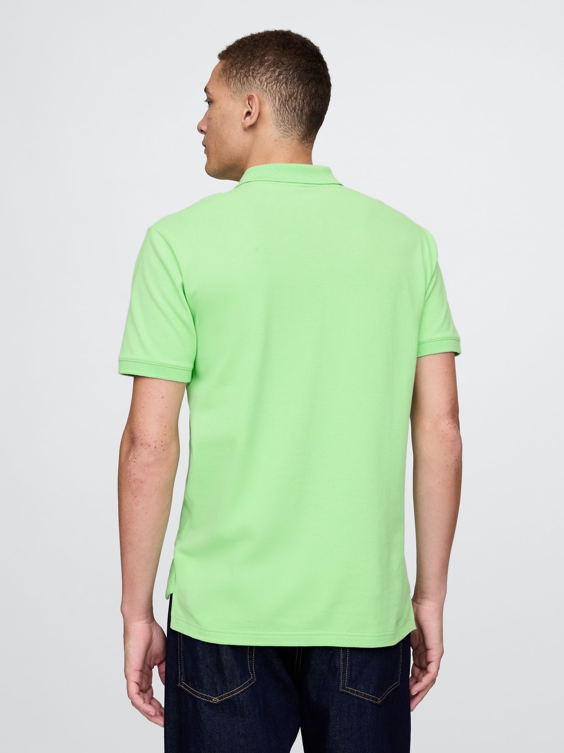 Green Logo Pique Polo Shirt - Image 2 of 5