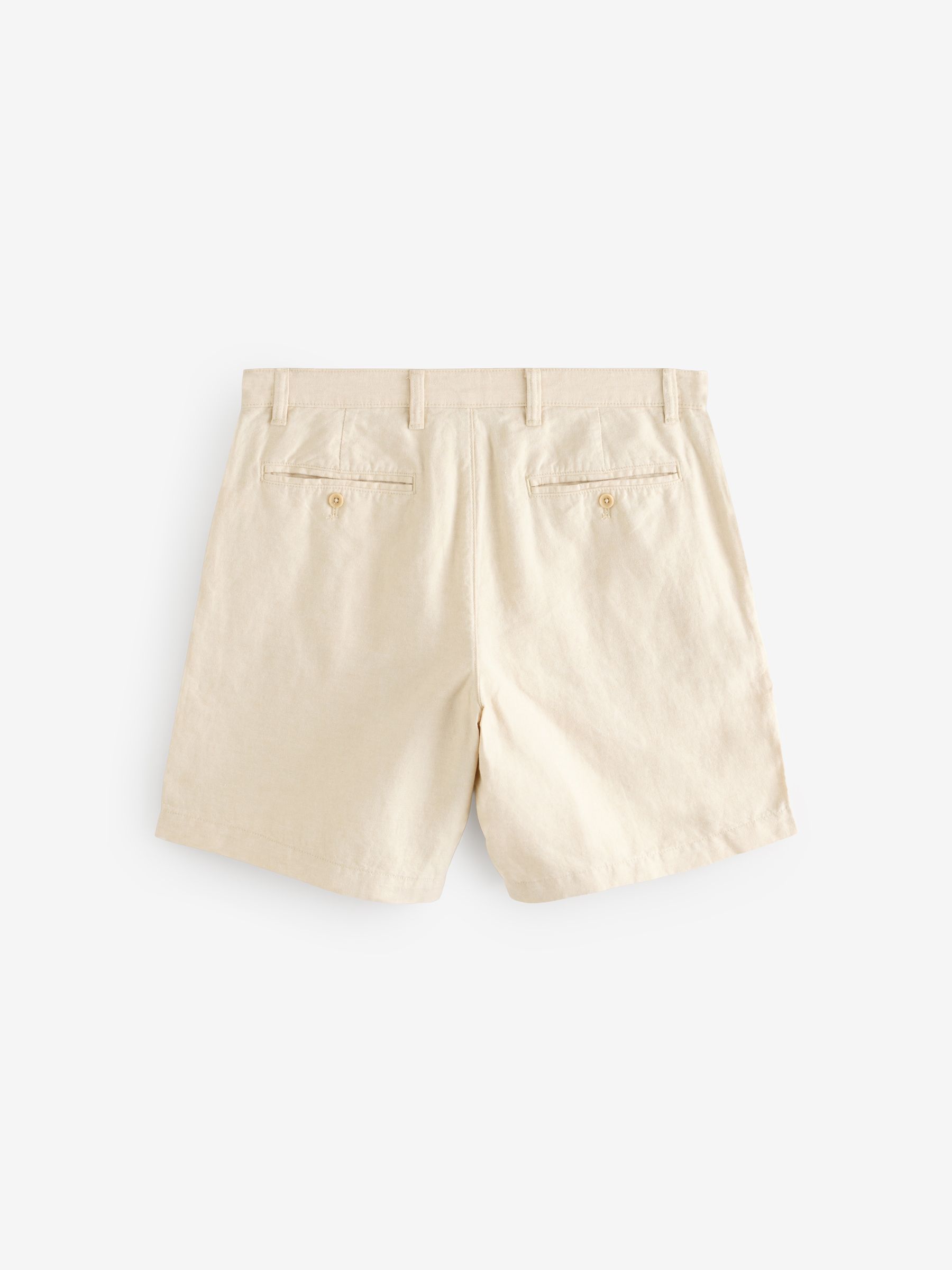 Beige 8" Linen-Cotton Shorts - Image 7 of 9