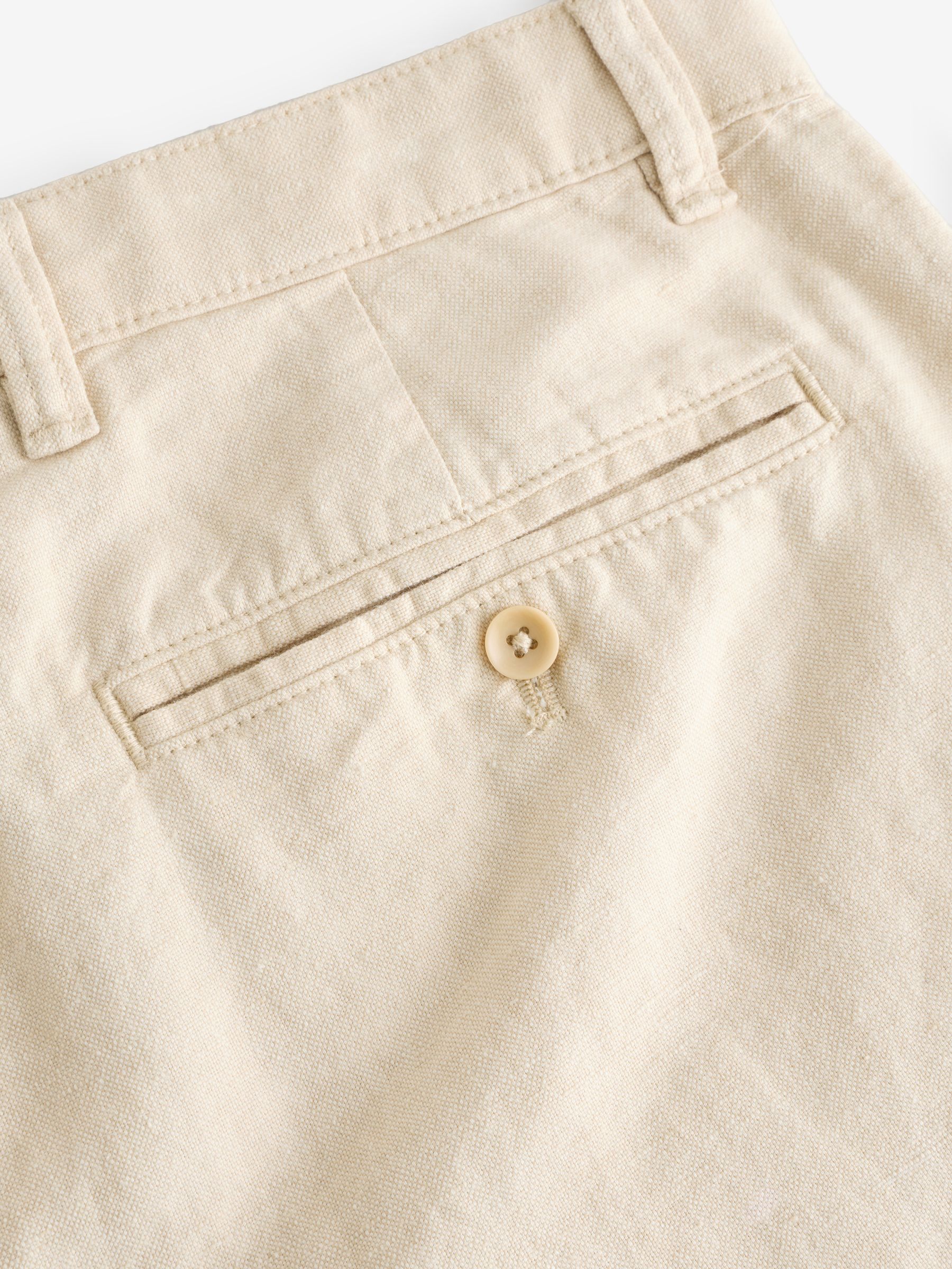 Beige 8" Linen-Cotton Shorts - Image 9 of 9