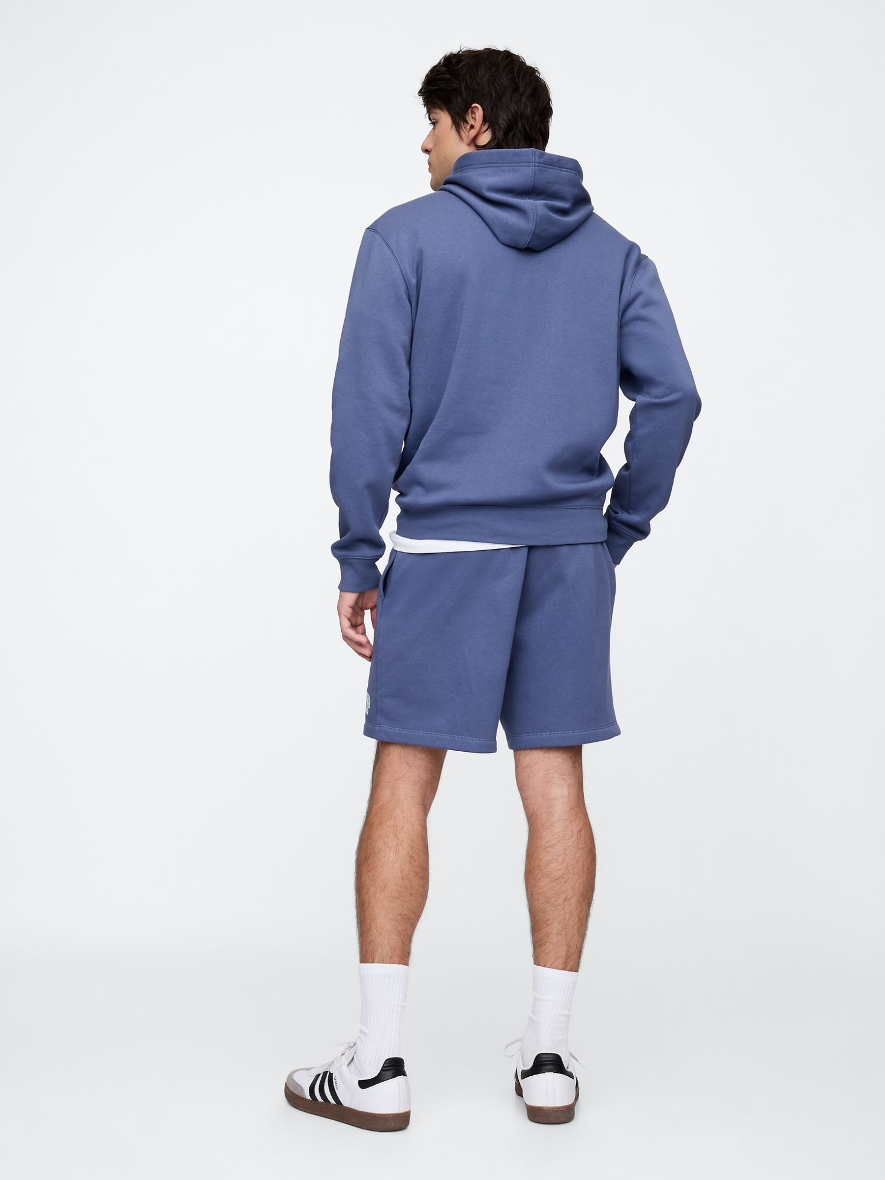 Blue Pull On Logo Jogger Shorts - Image 2 of 4