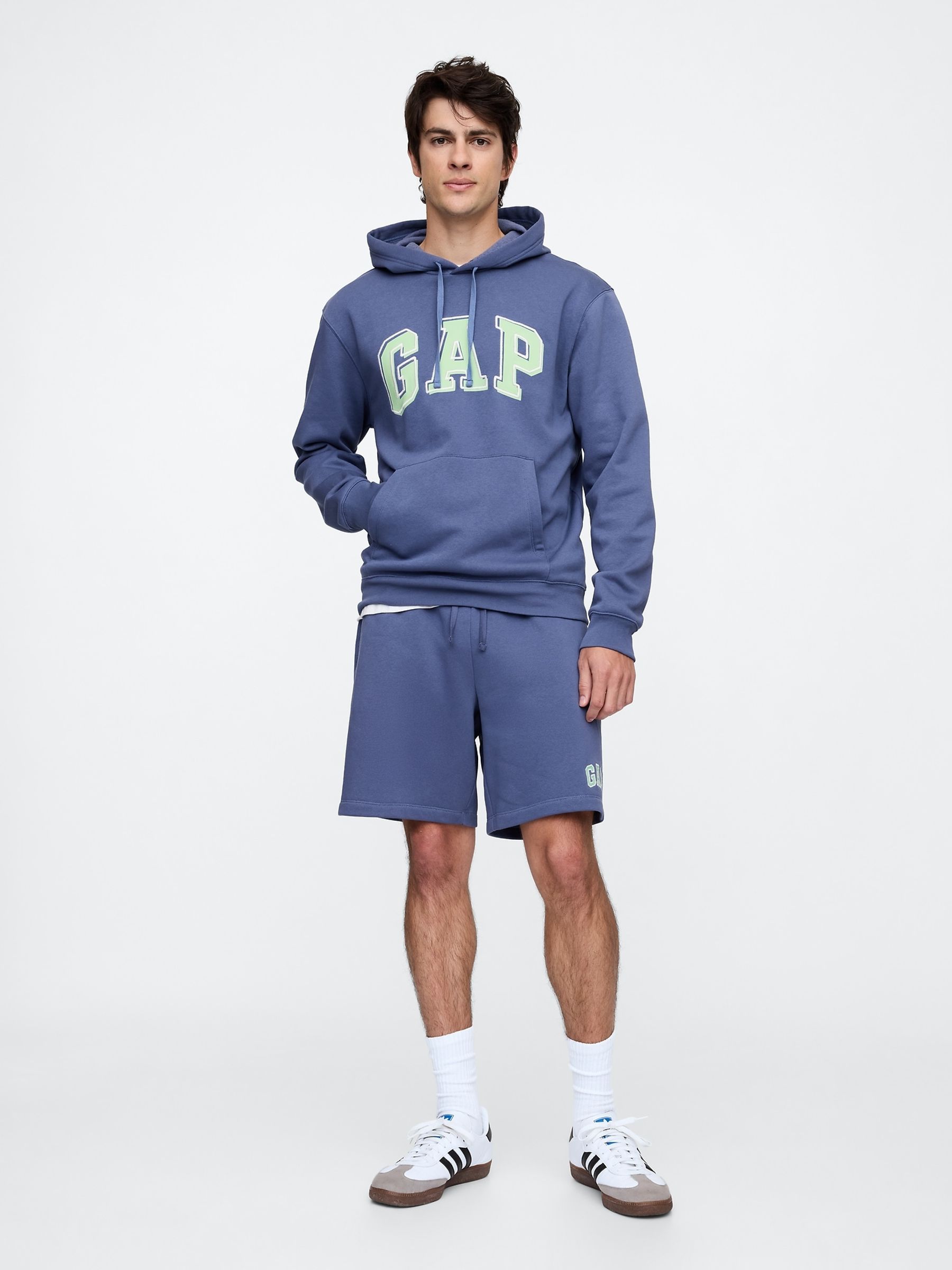 Blue Pull On Logo Jogger Shorts - Image 3 of 4