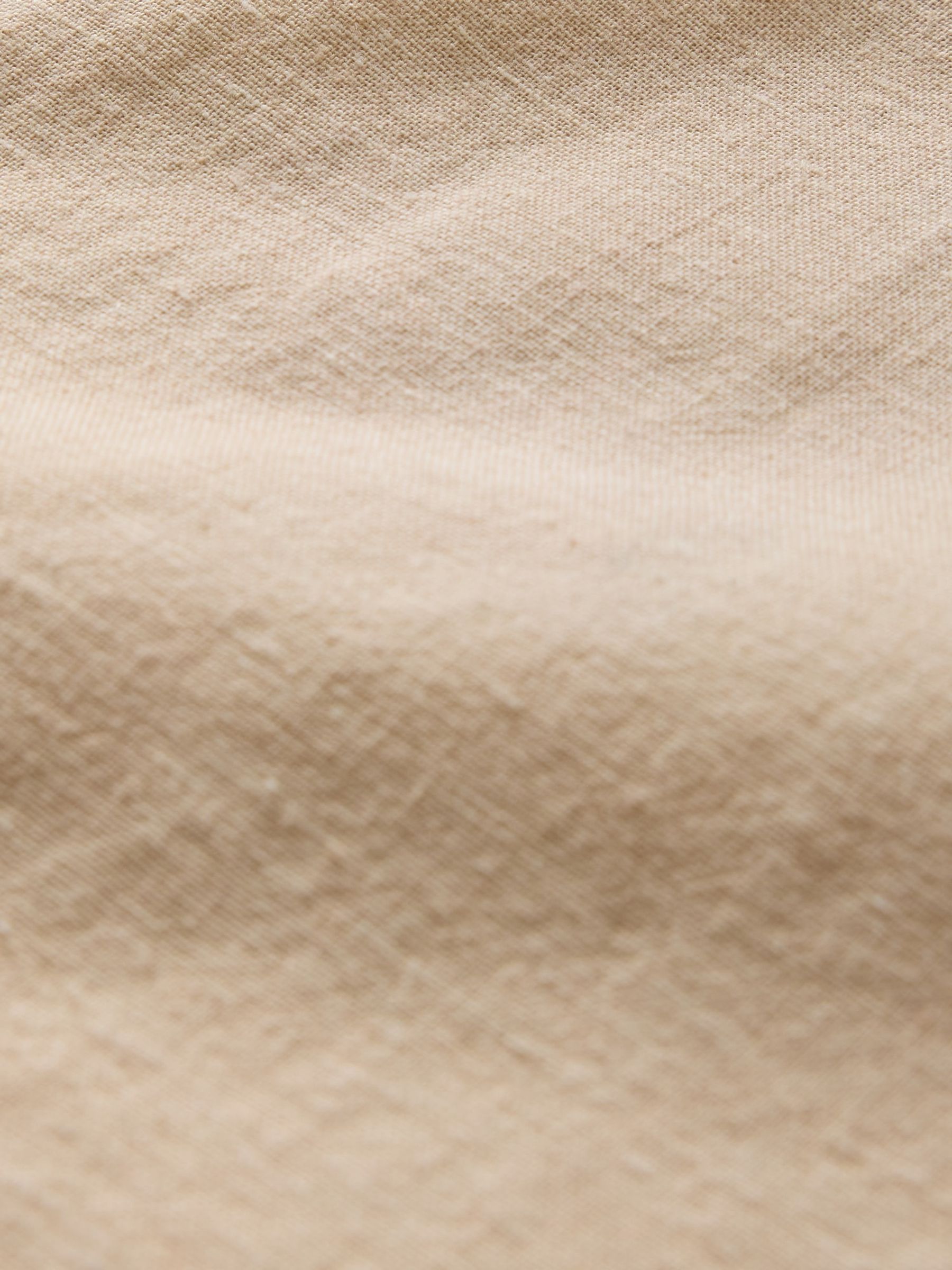 Beige Linen-Cotton Short Sleeve Shirt - Image 5 of 5