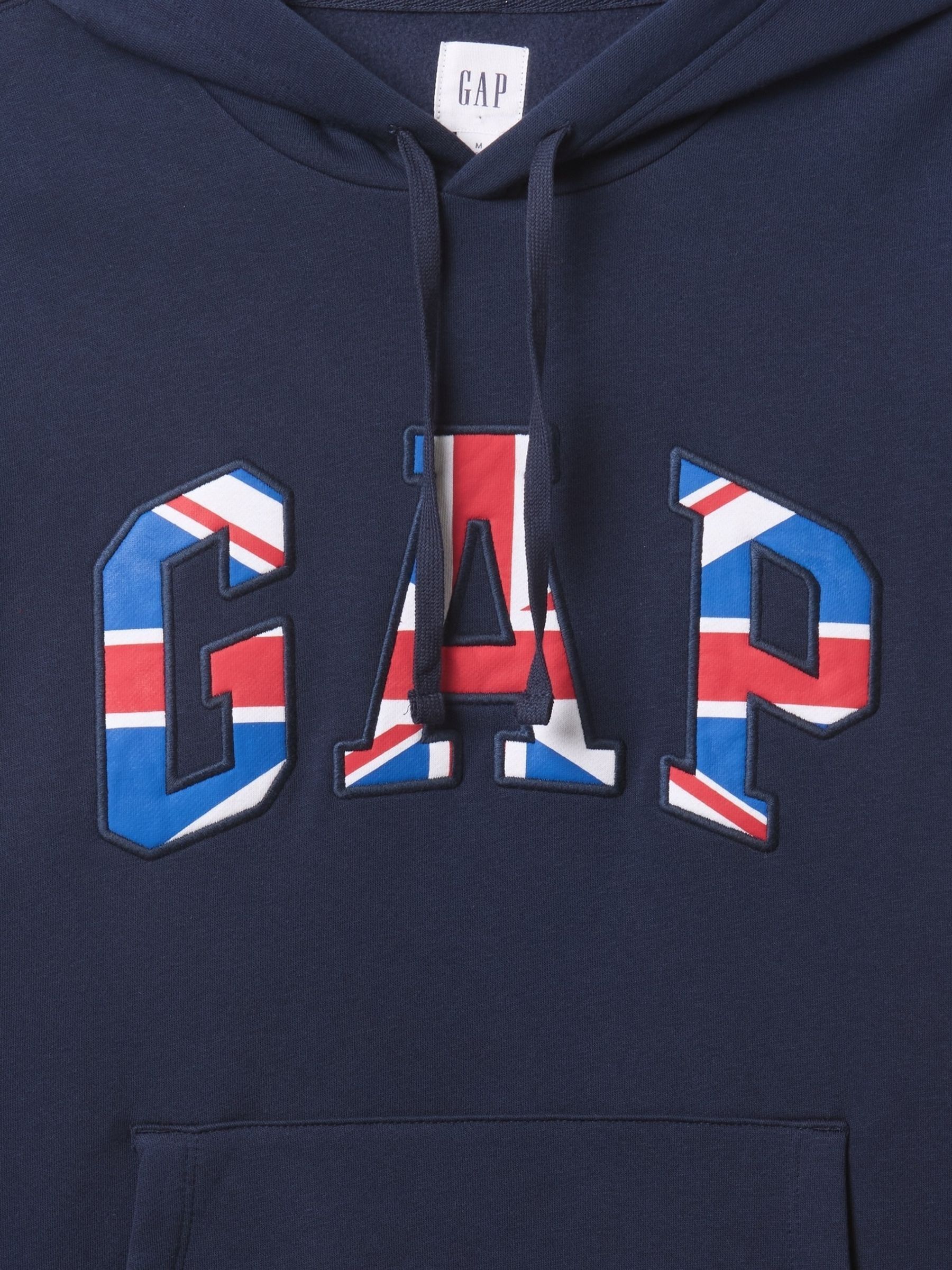 Navy Blue Union Jack Logo Fleece-Lined Hoodie - Image 5 of 5