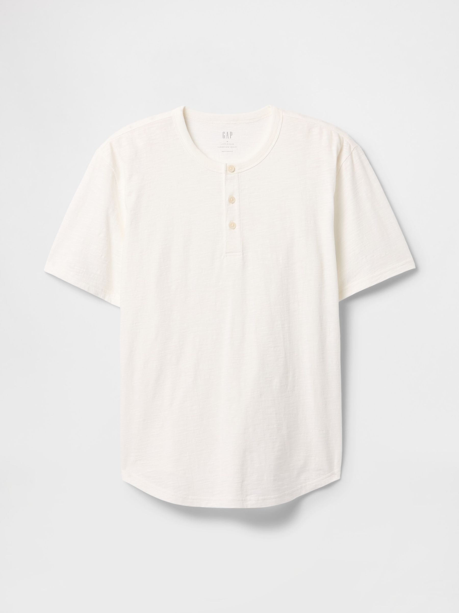 White Short Sleeve Henley T-Shirt - Image 4 of 5