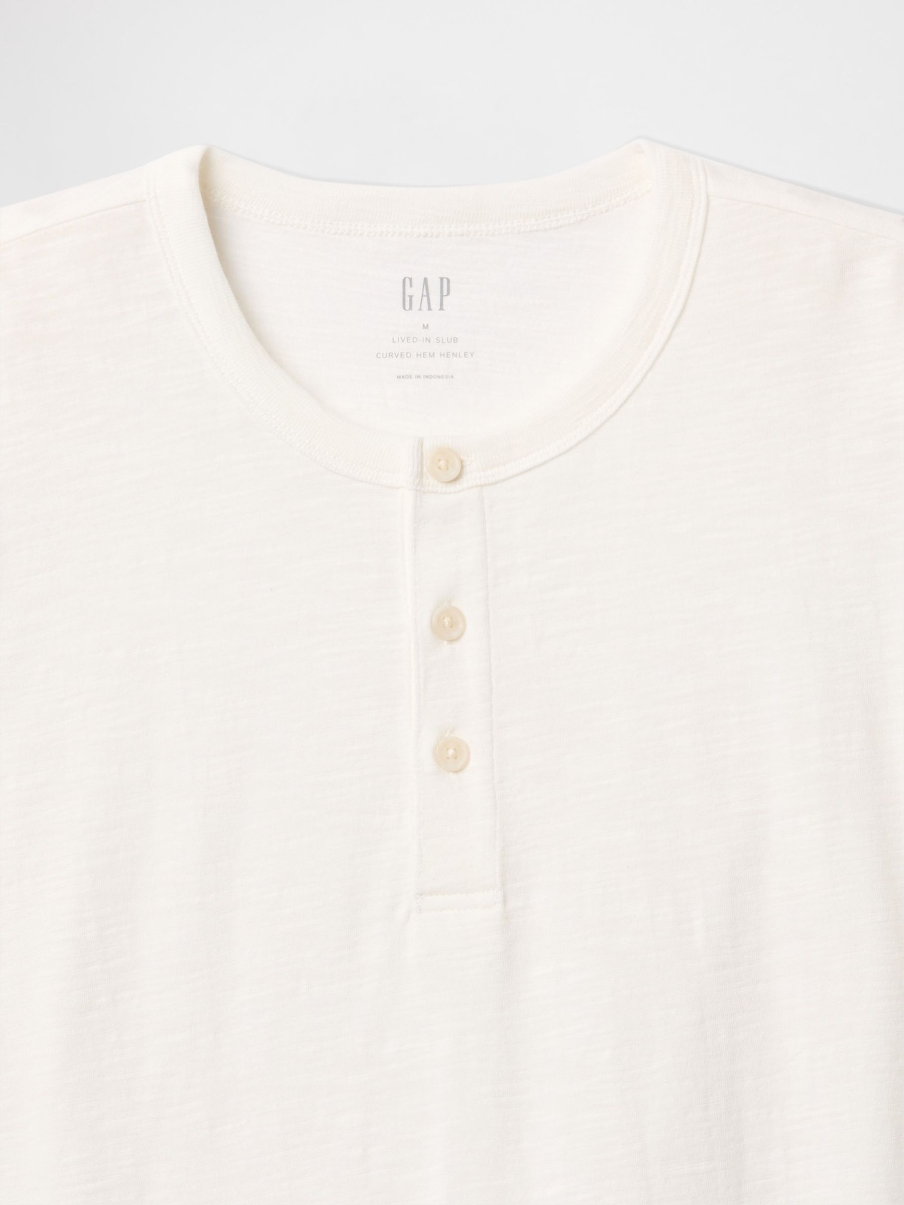 White Short Sleeve Henley T-Shirt - Image 5 of 5