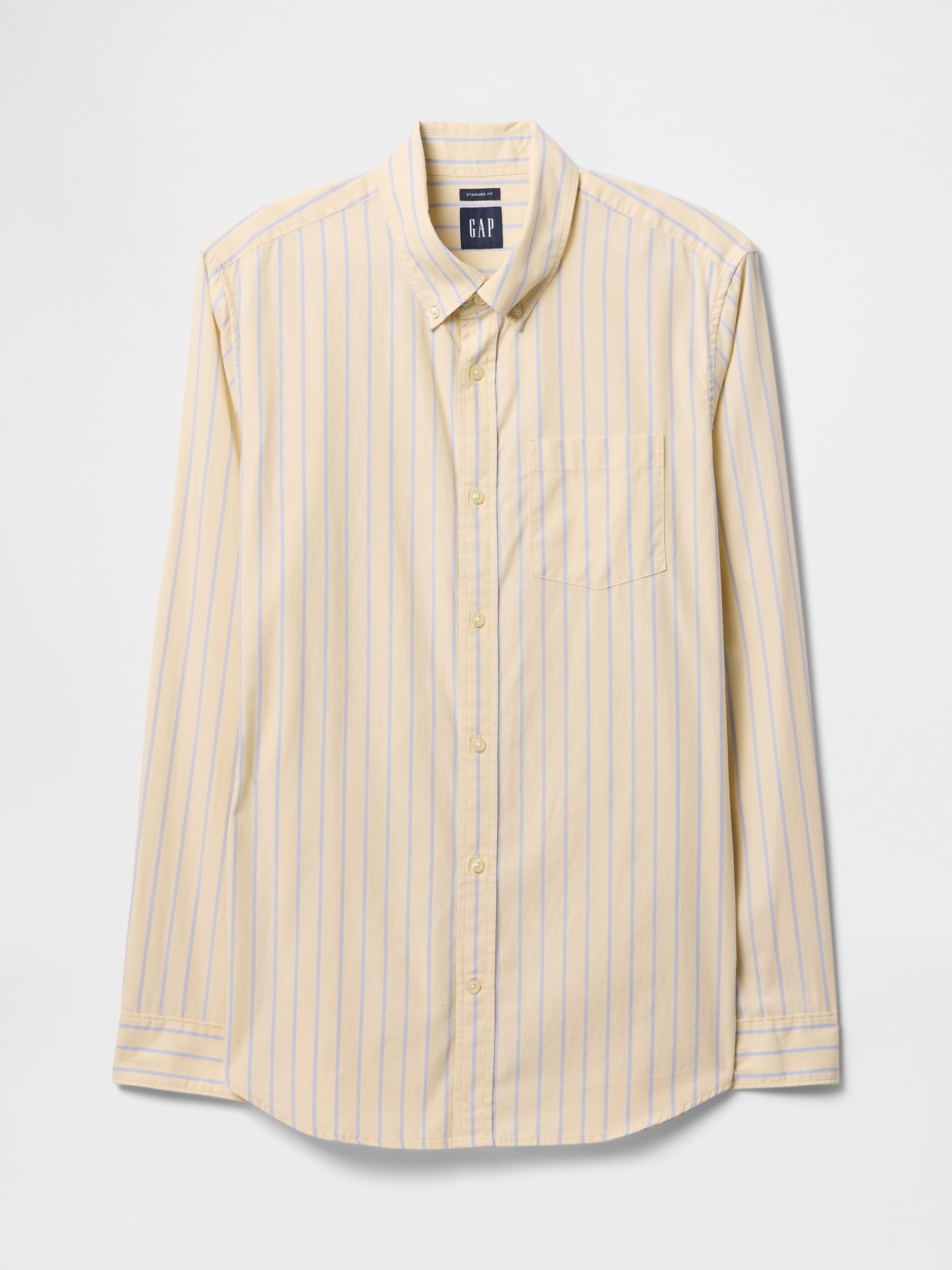 Yellow Stripe Long Sleeve Poplin Classic Shirt - Image 4 of 5