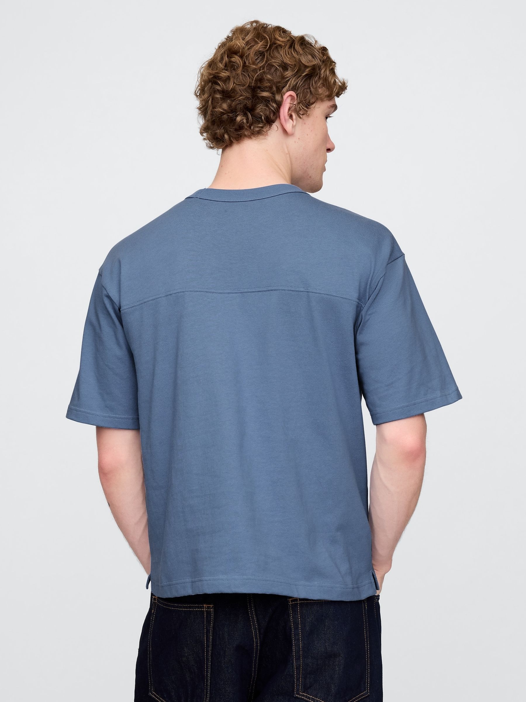 Navy Blue Oversized Athletic Logo T-Shirt - Image 2 of 5