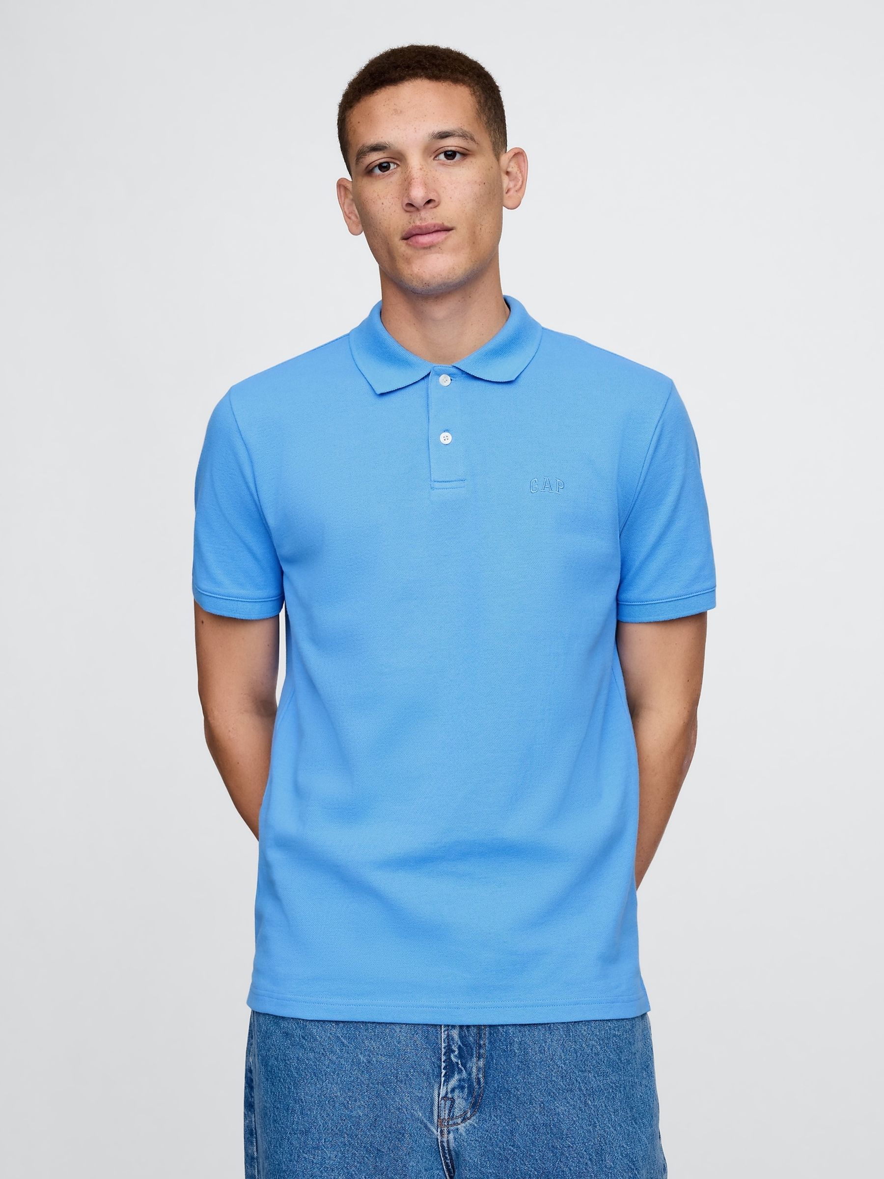 Blue Logo Pique Polo Shirt - Image 1 of 5