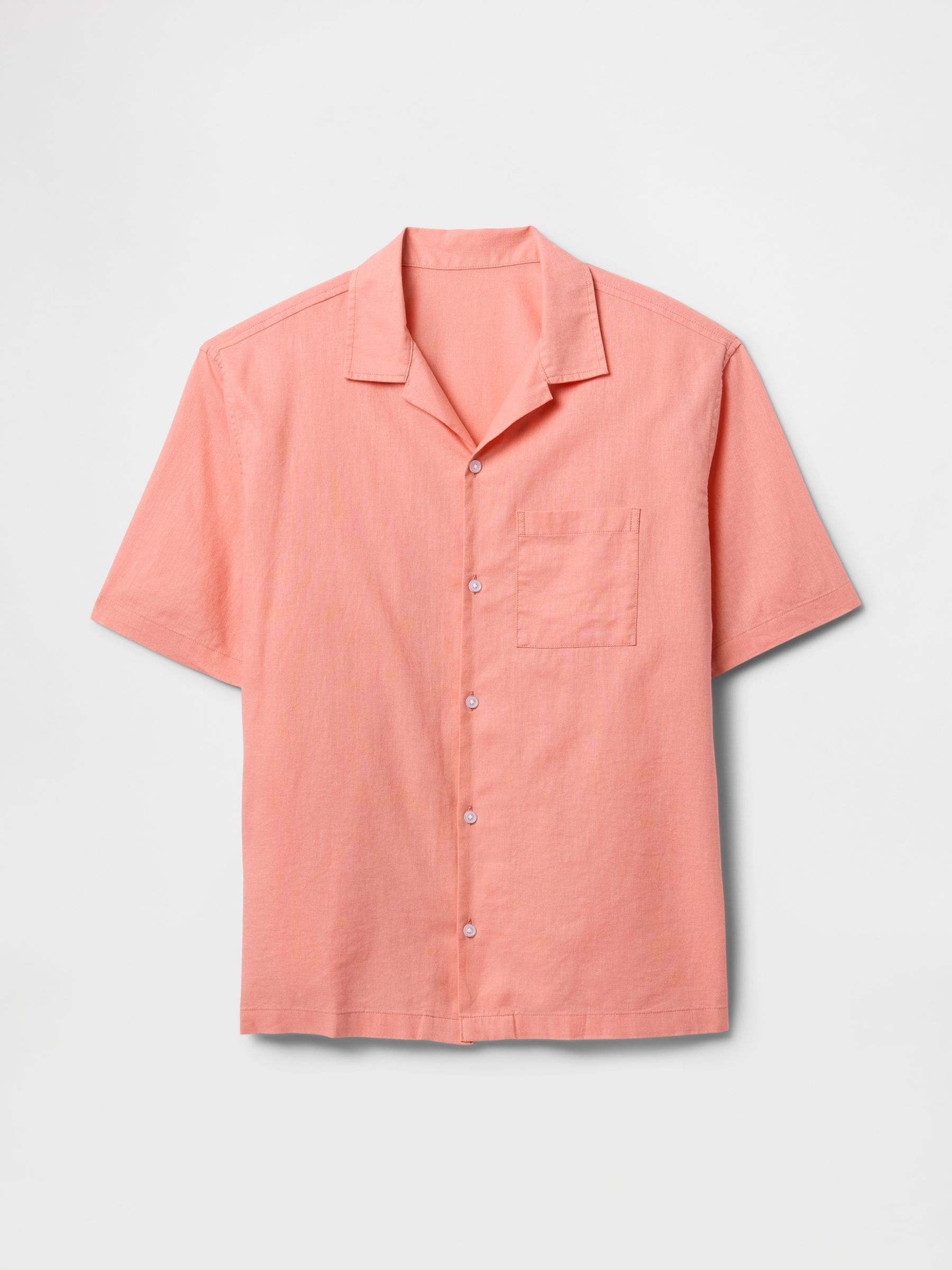 Coral Pink Linen-Cotton Shirt - Image 4 of 5