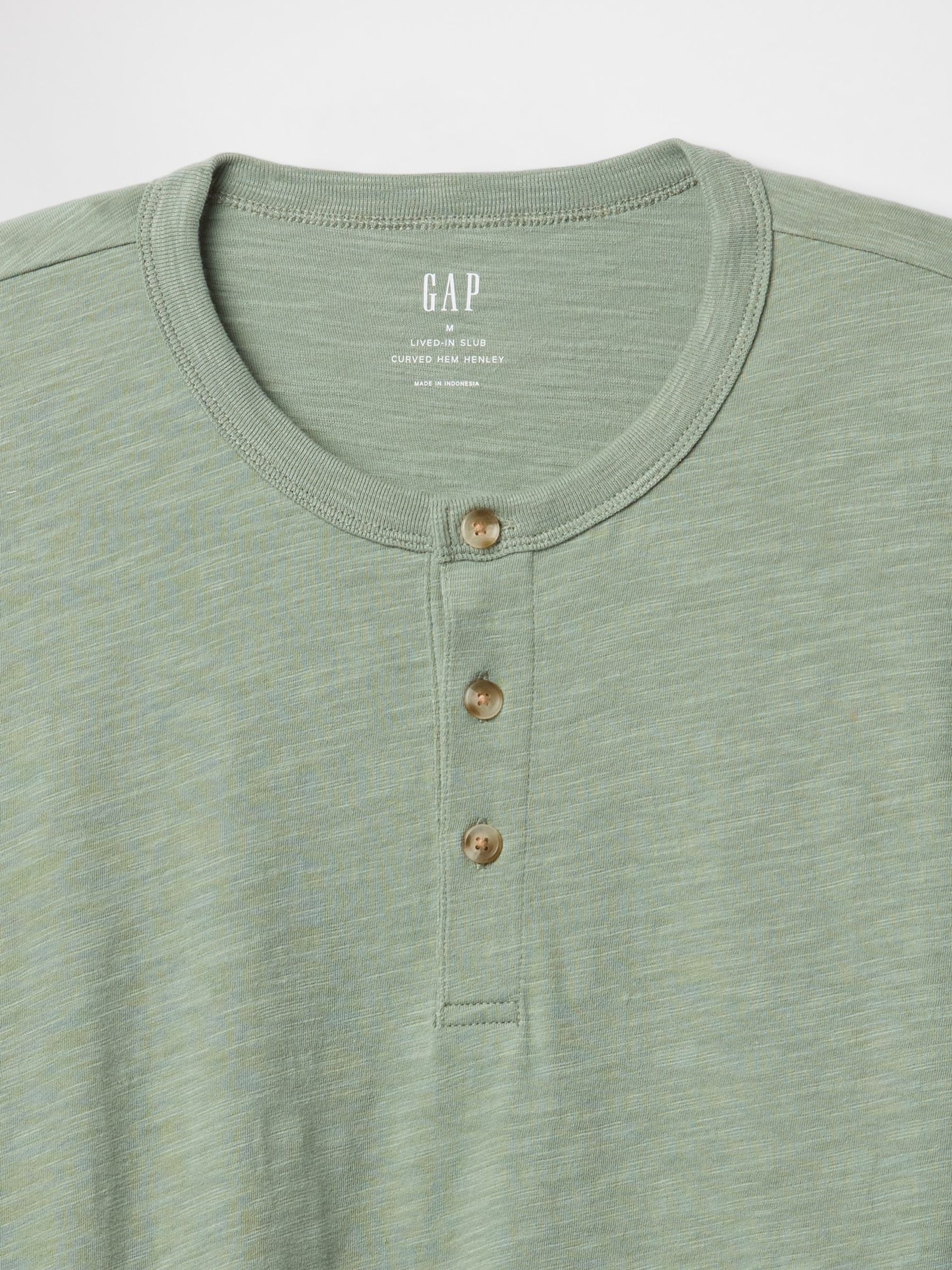 Green Short Sleeve Henley T-Shirt - Image 5 of 5