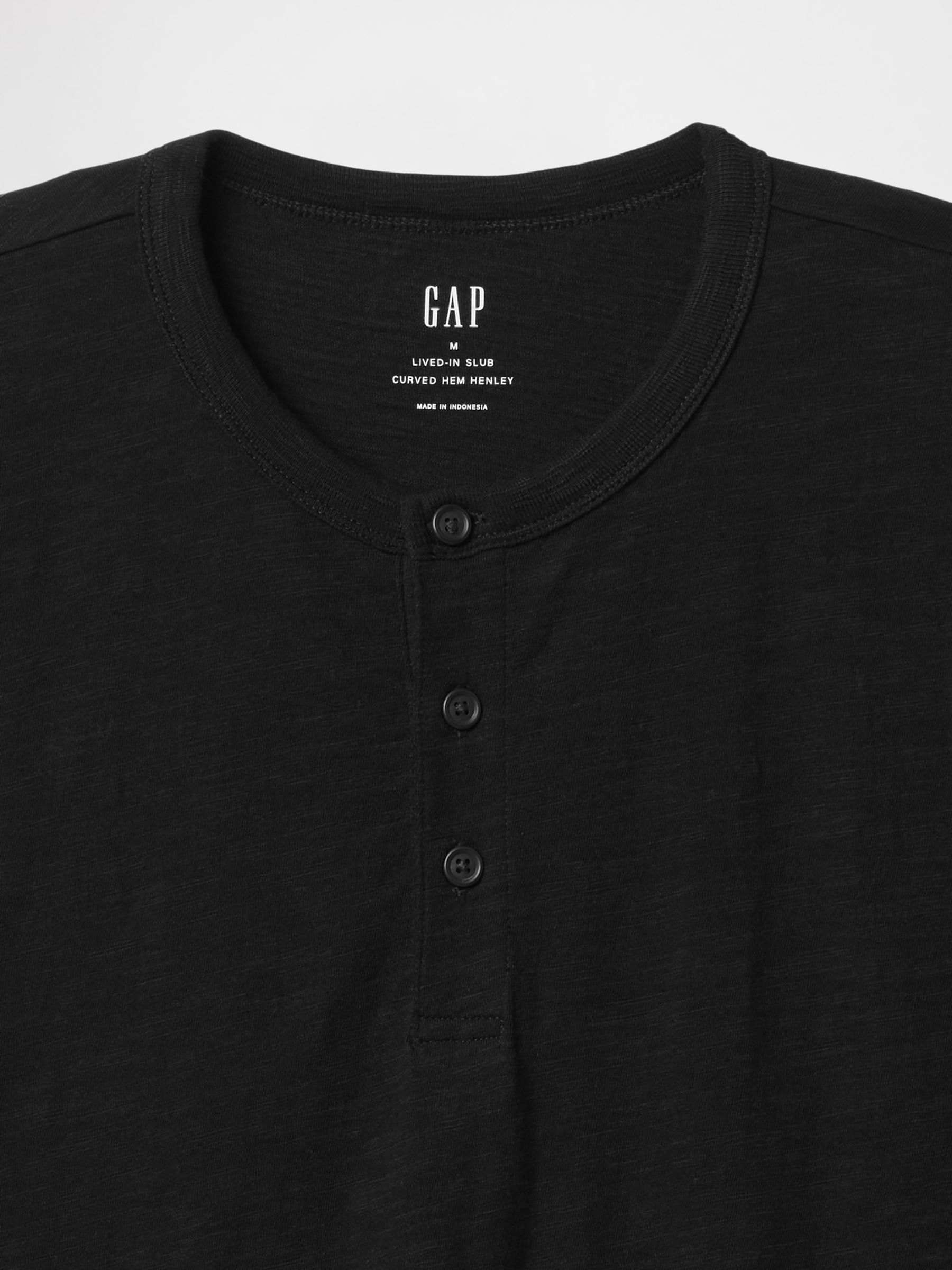 Black Short Sleeve Henley T-Shirt - Image 5 of 5