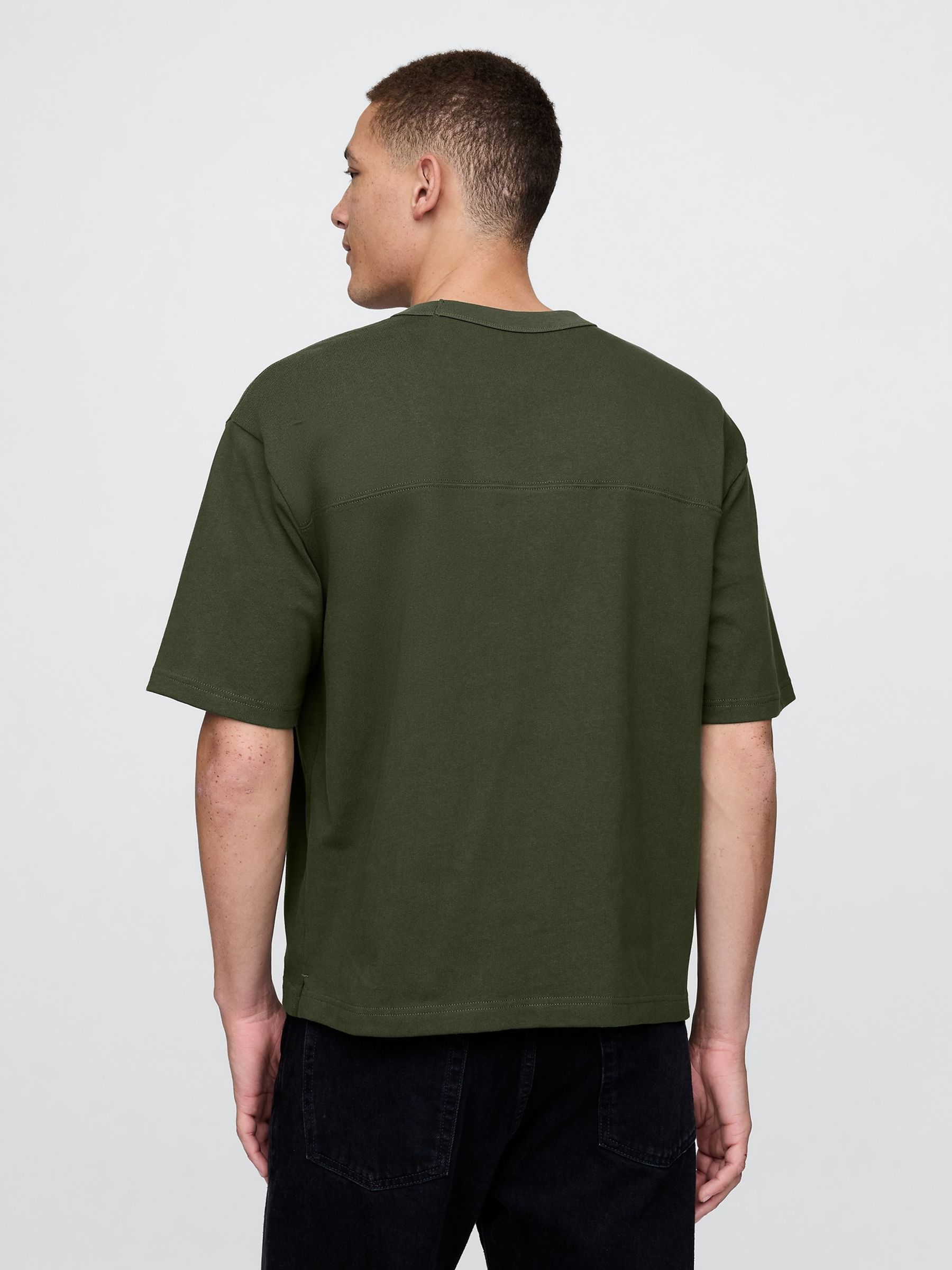 Khaki Green Oversized Athletic Logo T-Shirt - Image 2 of 5