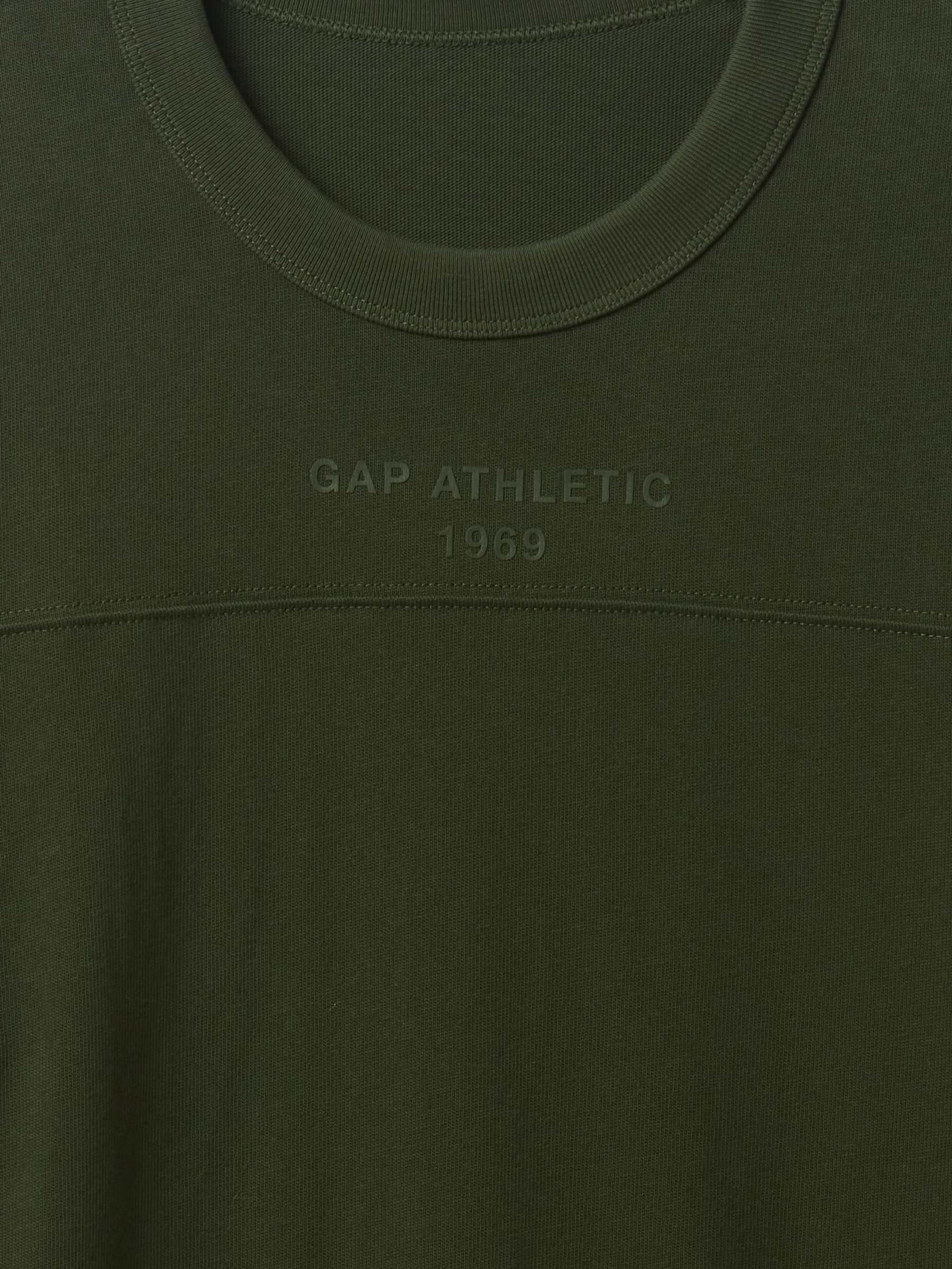 Khaki Green Oversized Athletic Logo T-Shirt - Image 5 of 5