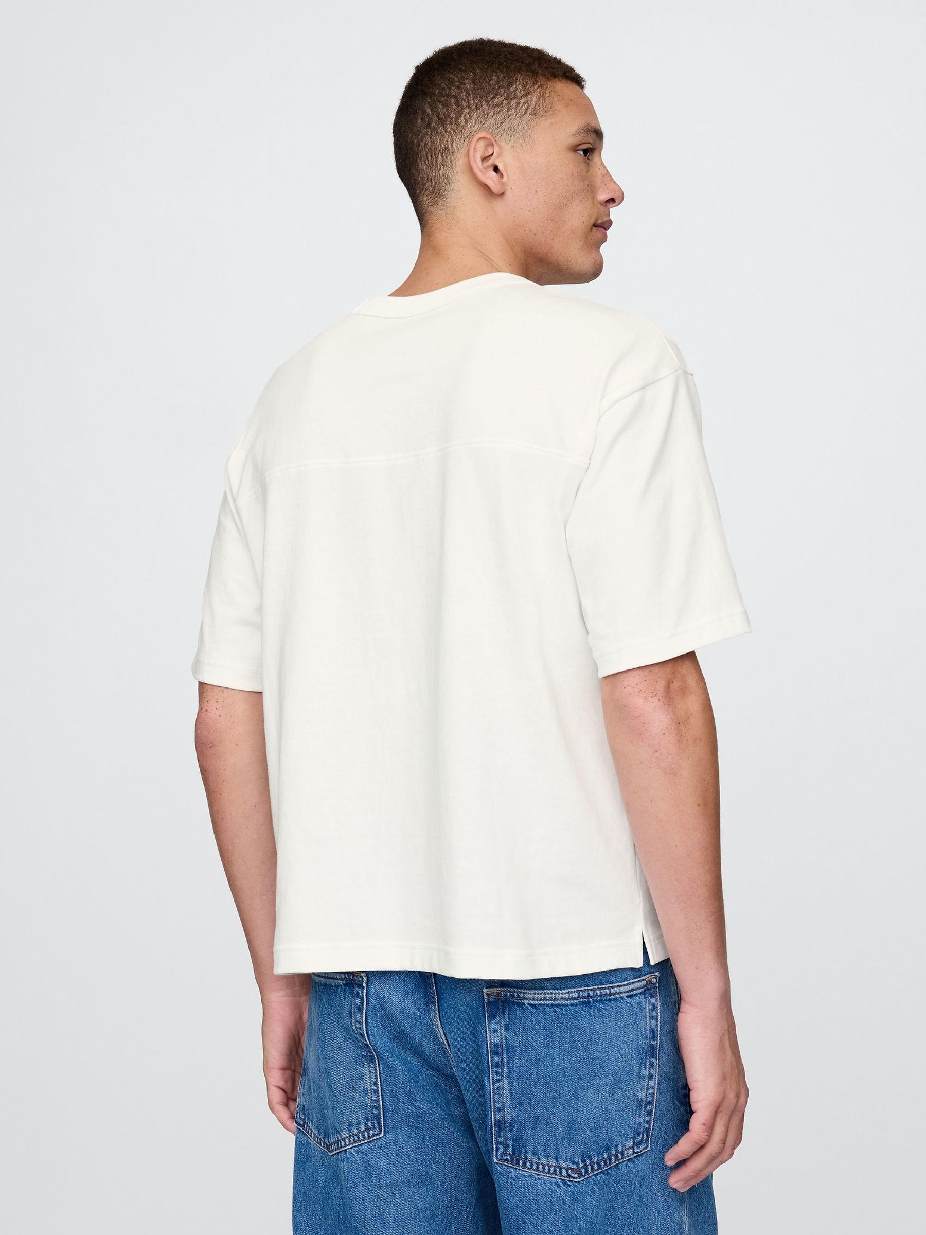 Cream Oversized Athletic Logo T-Shirt - Image 2 of 5