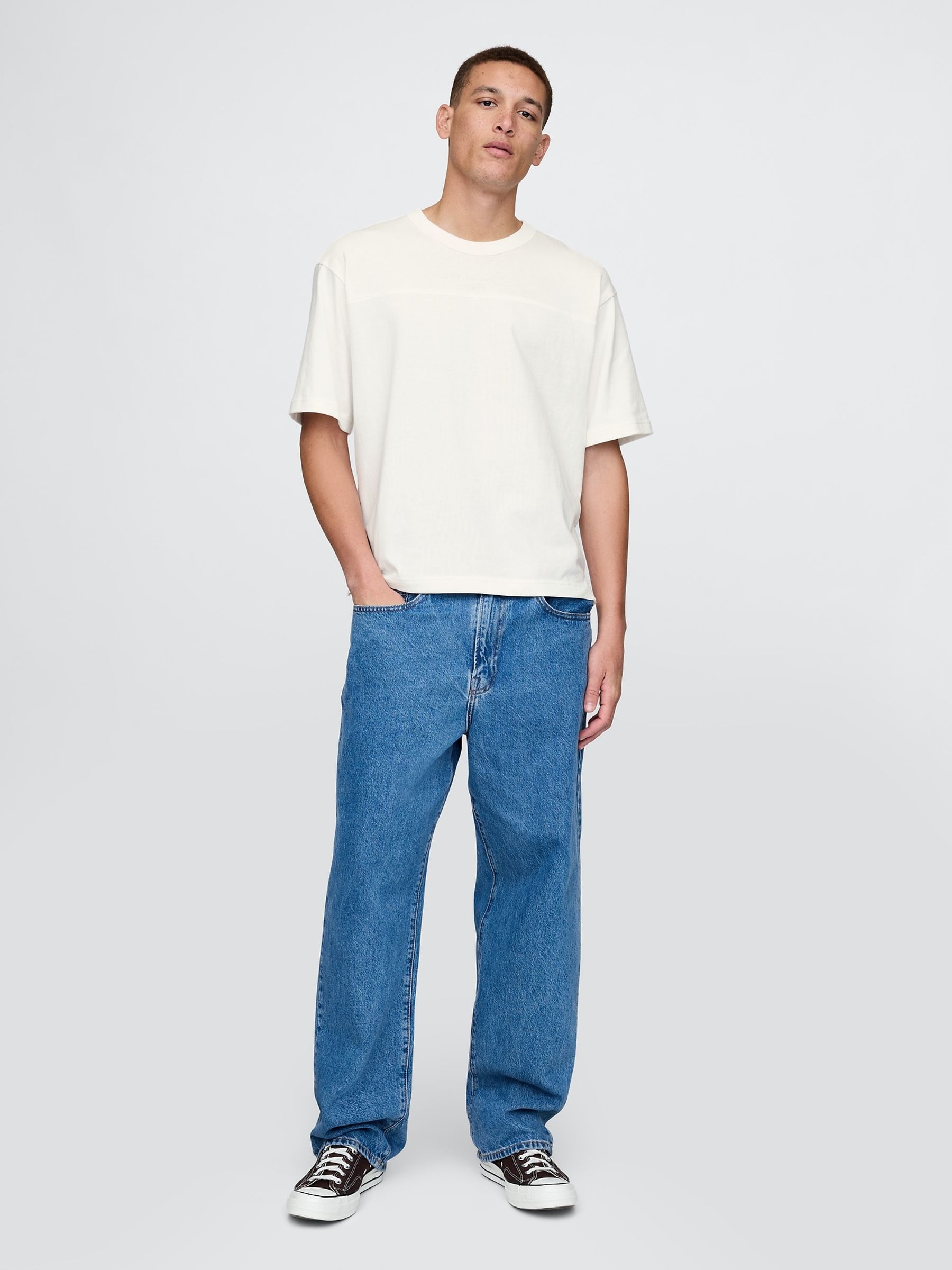 Cream Oversized Athletic Logo T-Shirt - Image 3 of 5