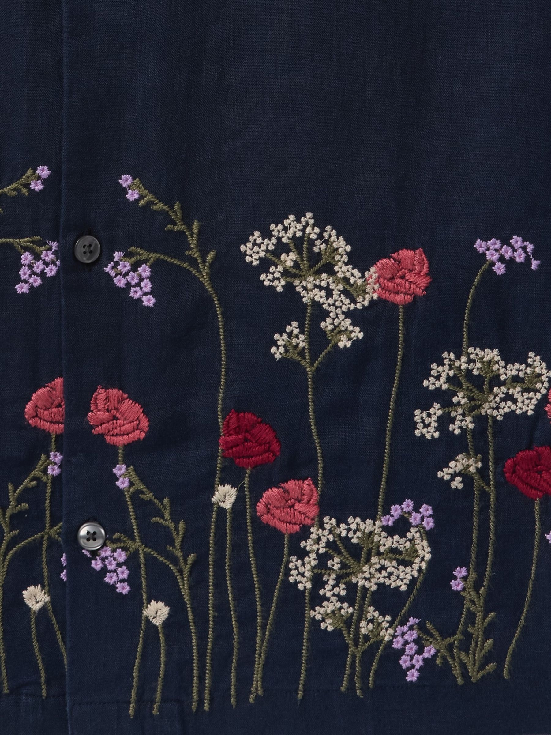Navy Blue Linen-Cotton Shirt - Image 5 of 5