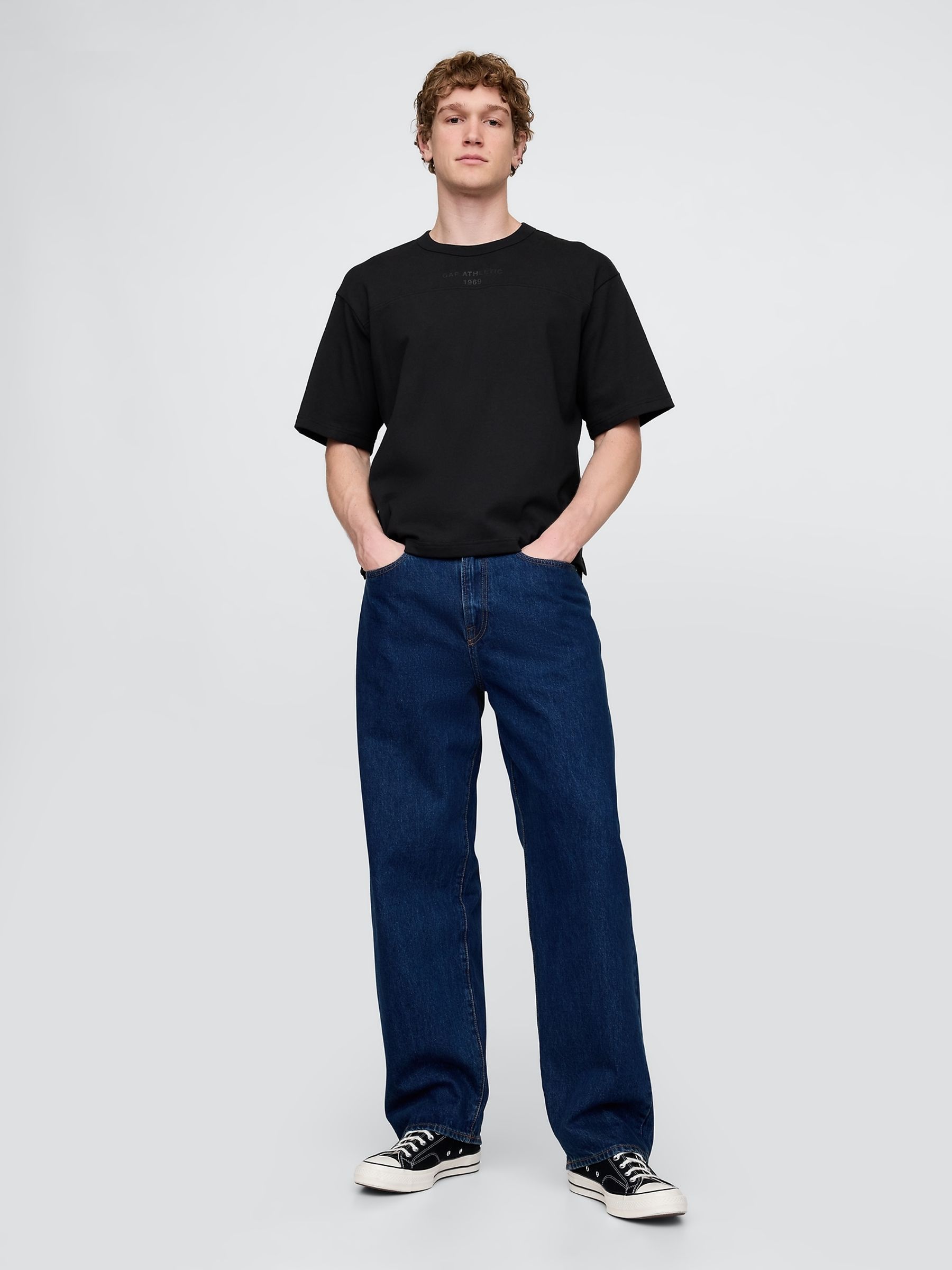 Black Oversized Athletic Logo T-Shirt - Image 3 of 5