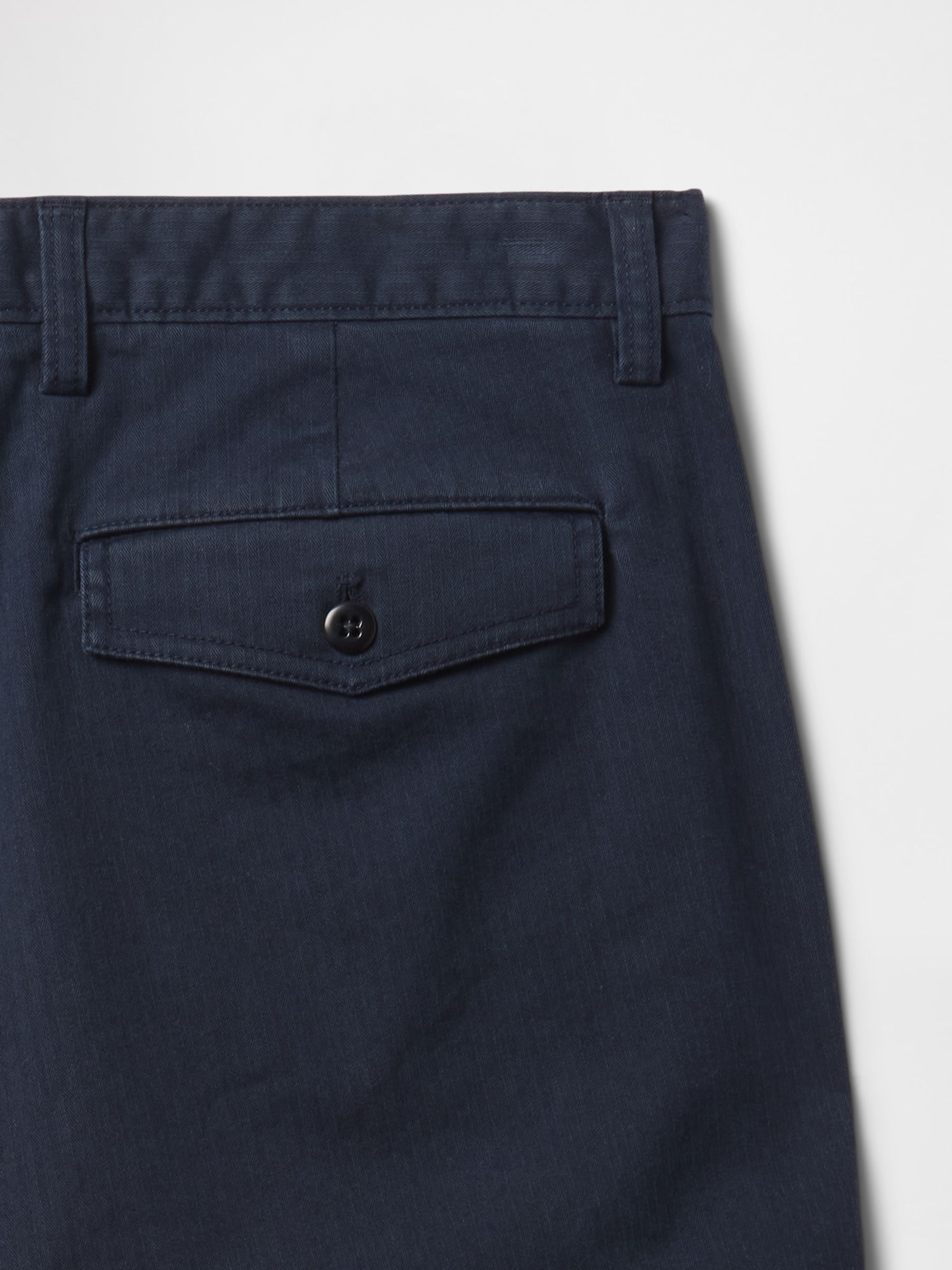 Navy Blue 90s Loose Herringbone Chino Trousers - Image 5 of 5