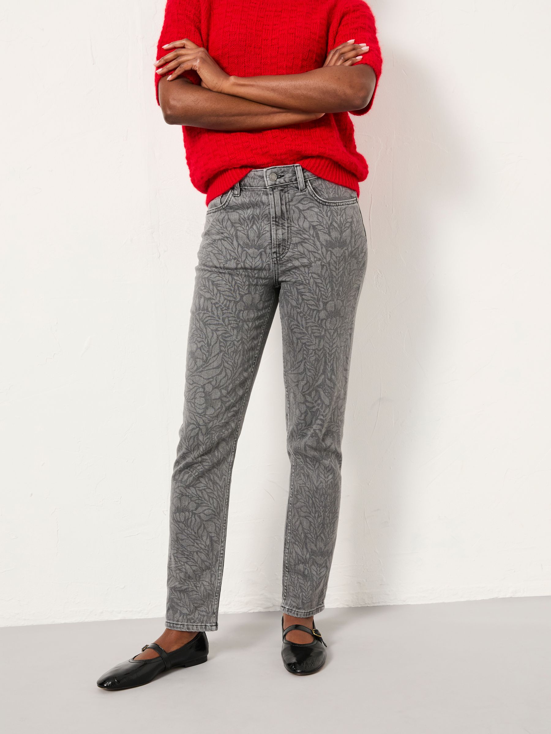 Floral Bouquet Laser Print Jeans