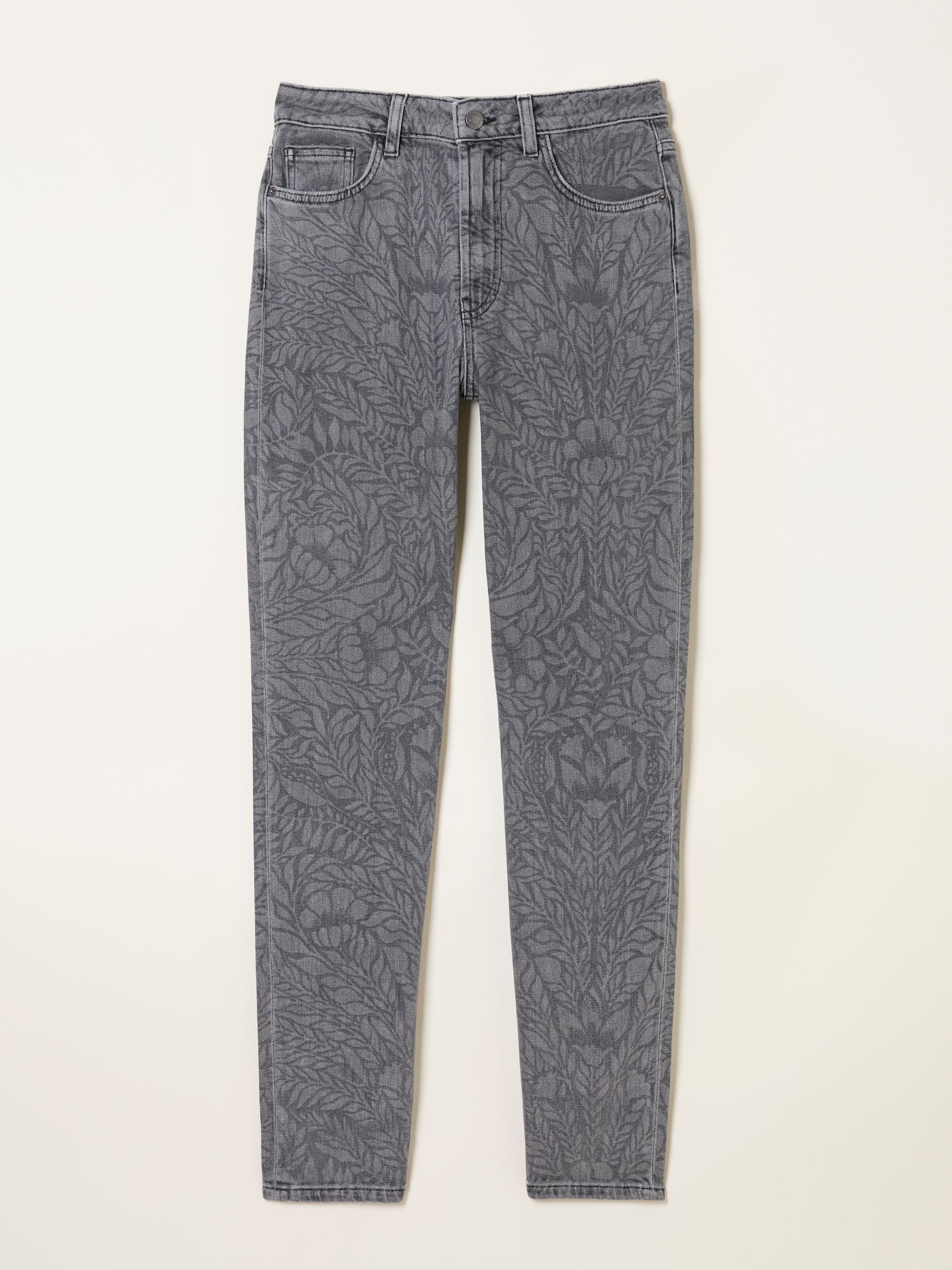 Grey Floral Bouquet Laser Print Jeans - Image 6 of 7