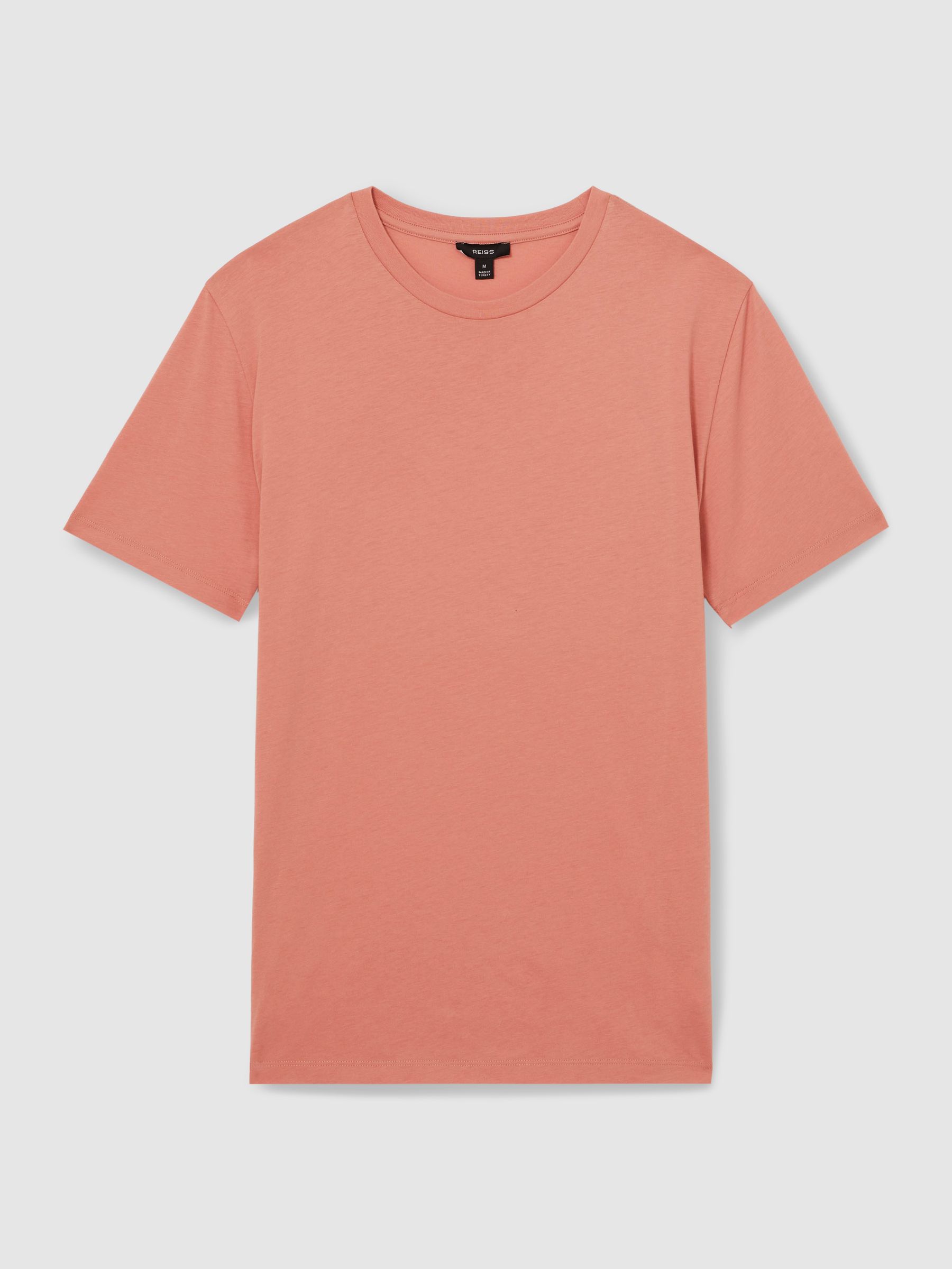 Crew Neck T-Shirt in Salmon Pink - Image 2 of 5
