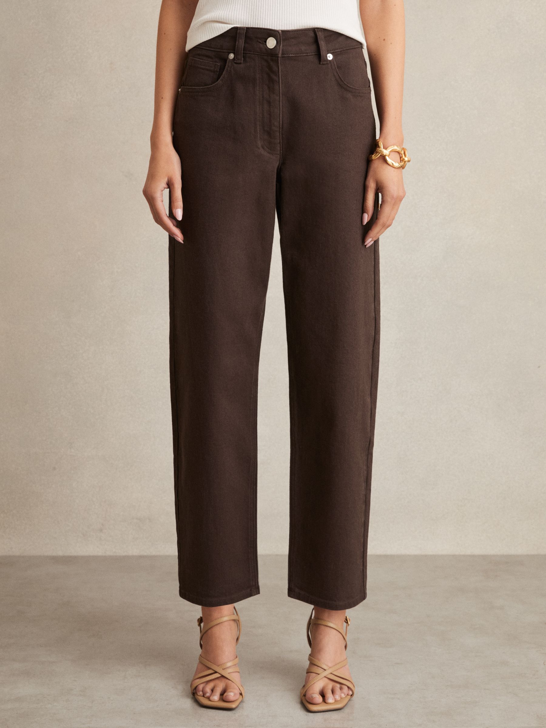 Mid Rise Straight Leg Jeans in Chocolate - Image 3 of 6