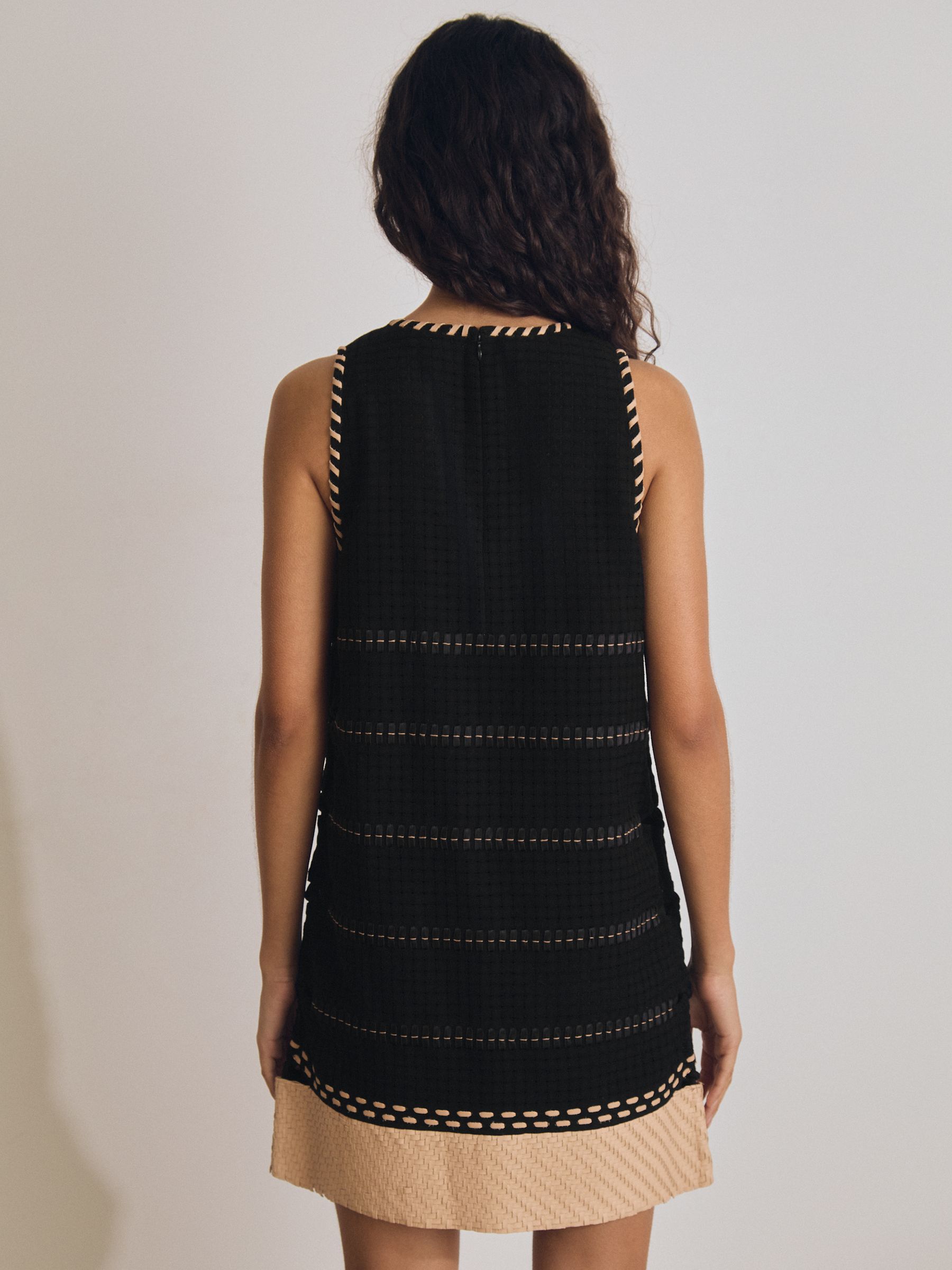 Atelier Cotton Whipstitch Mini Dress in Black - Image 5 of 6