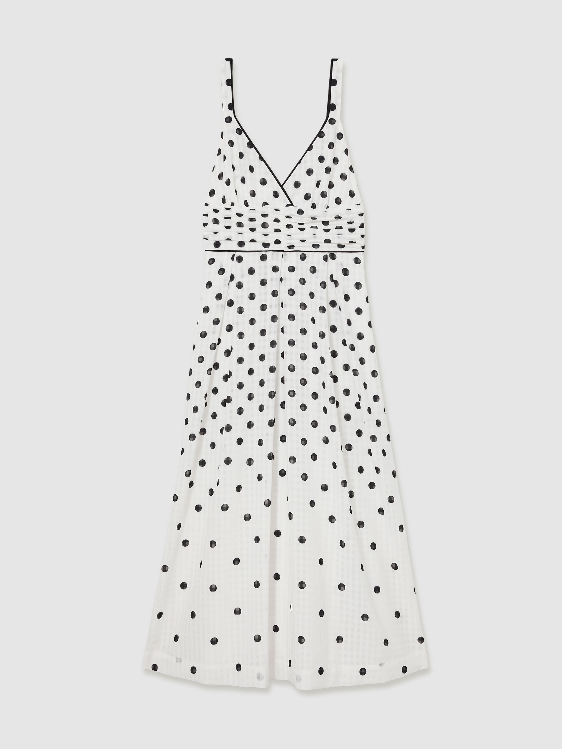 Polka Dot Midi Dress in Black/White - Image 2 of 6