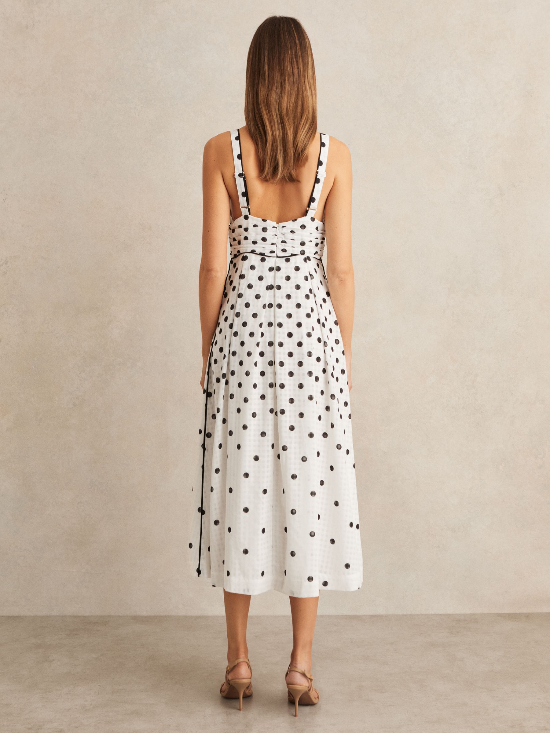 Polka Dot Midi Dress in Black/White - image 5