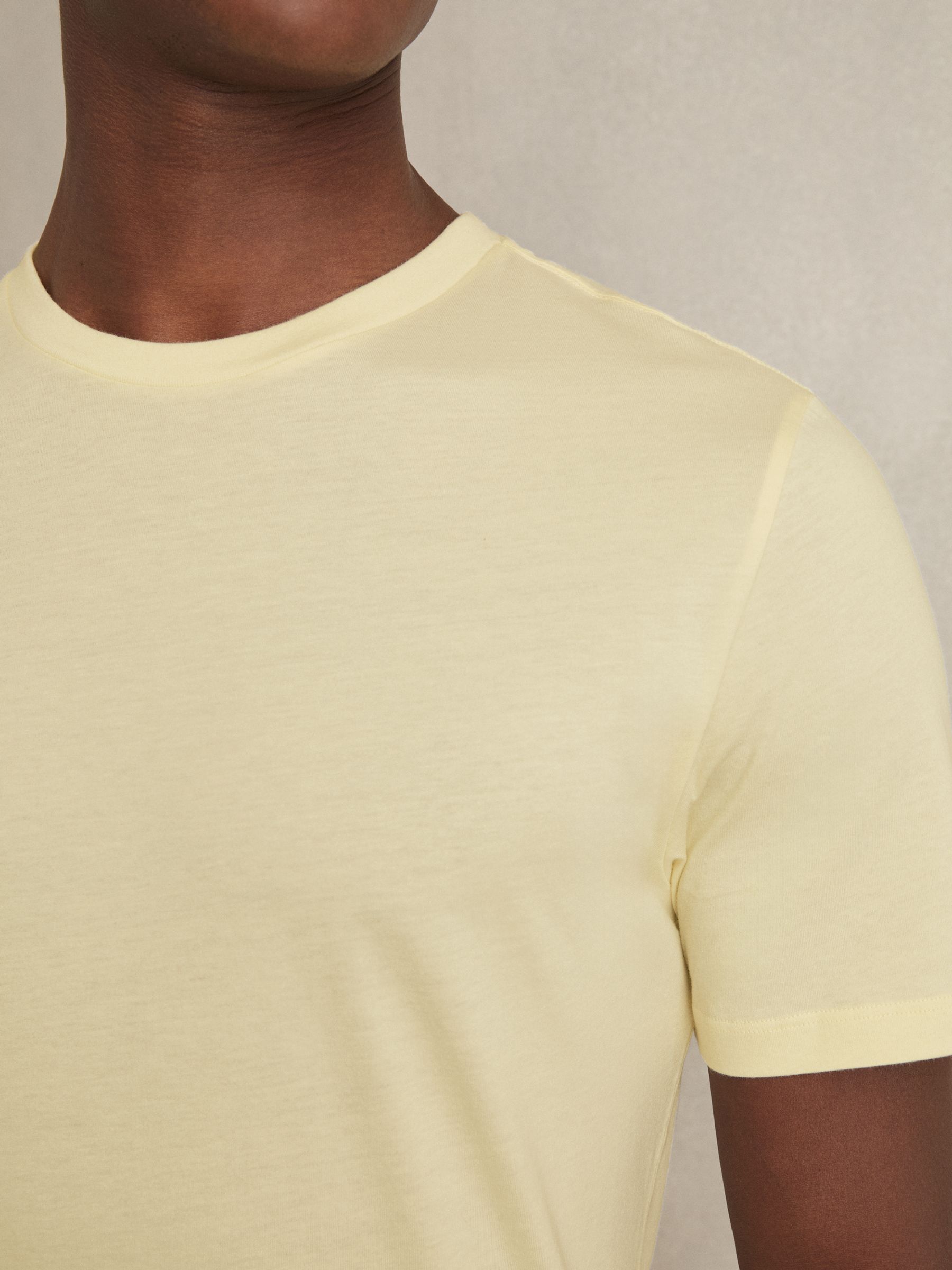 Crew Neck T-Shirt in Lemon Yellow - Image 3 of 5