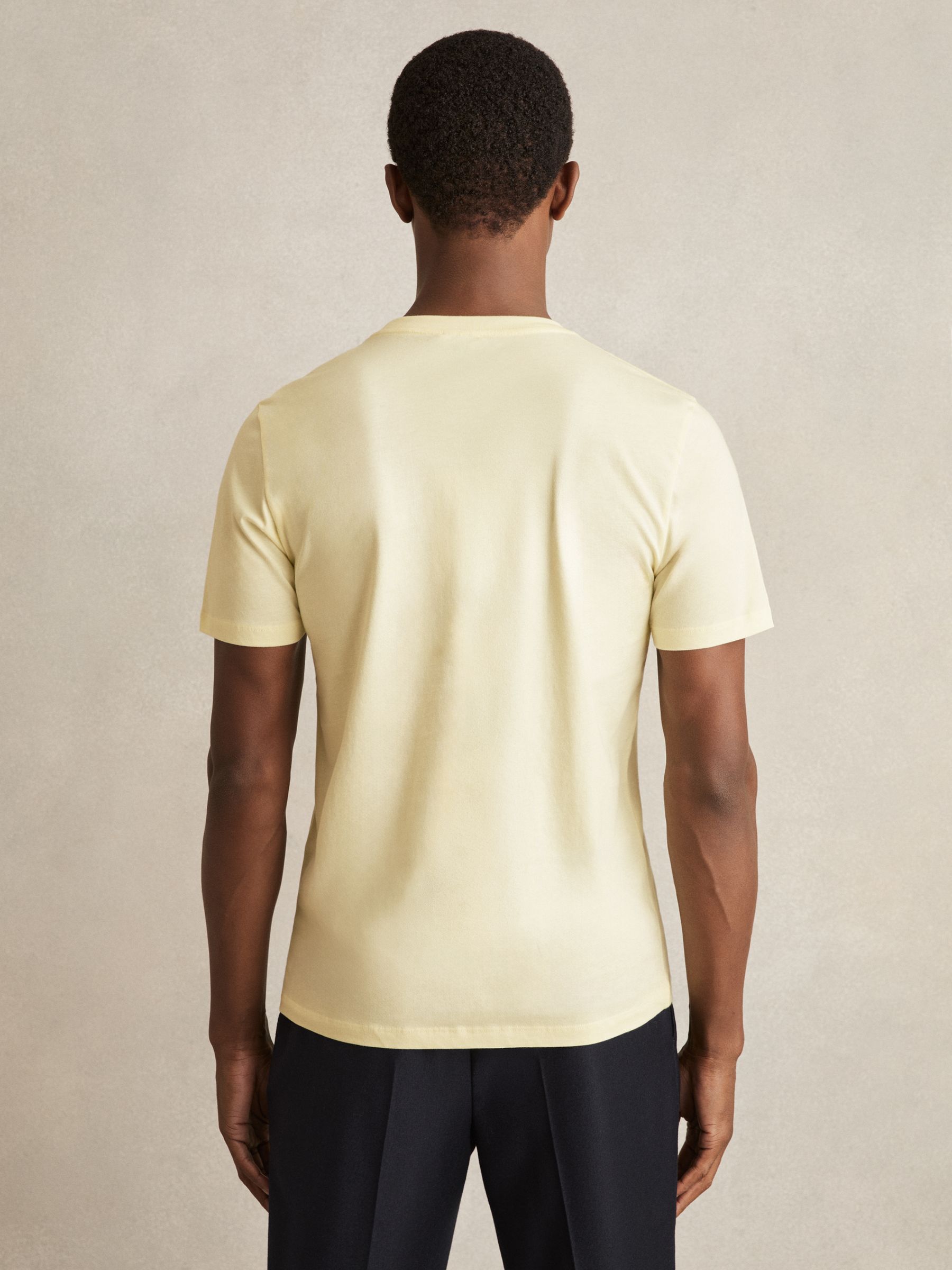 Crew Neck T-Shirt in Lemon Yellow - Image 4 of 5